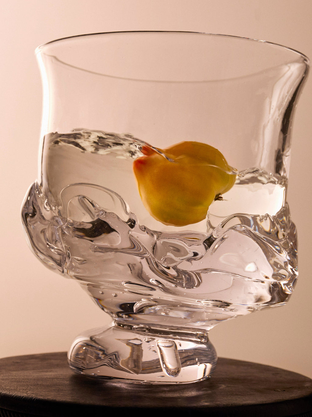 Hand-Blown Glass Footed Vase (12in/31cm)