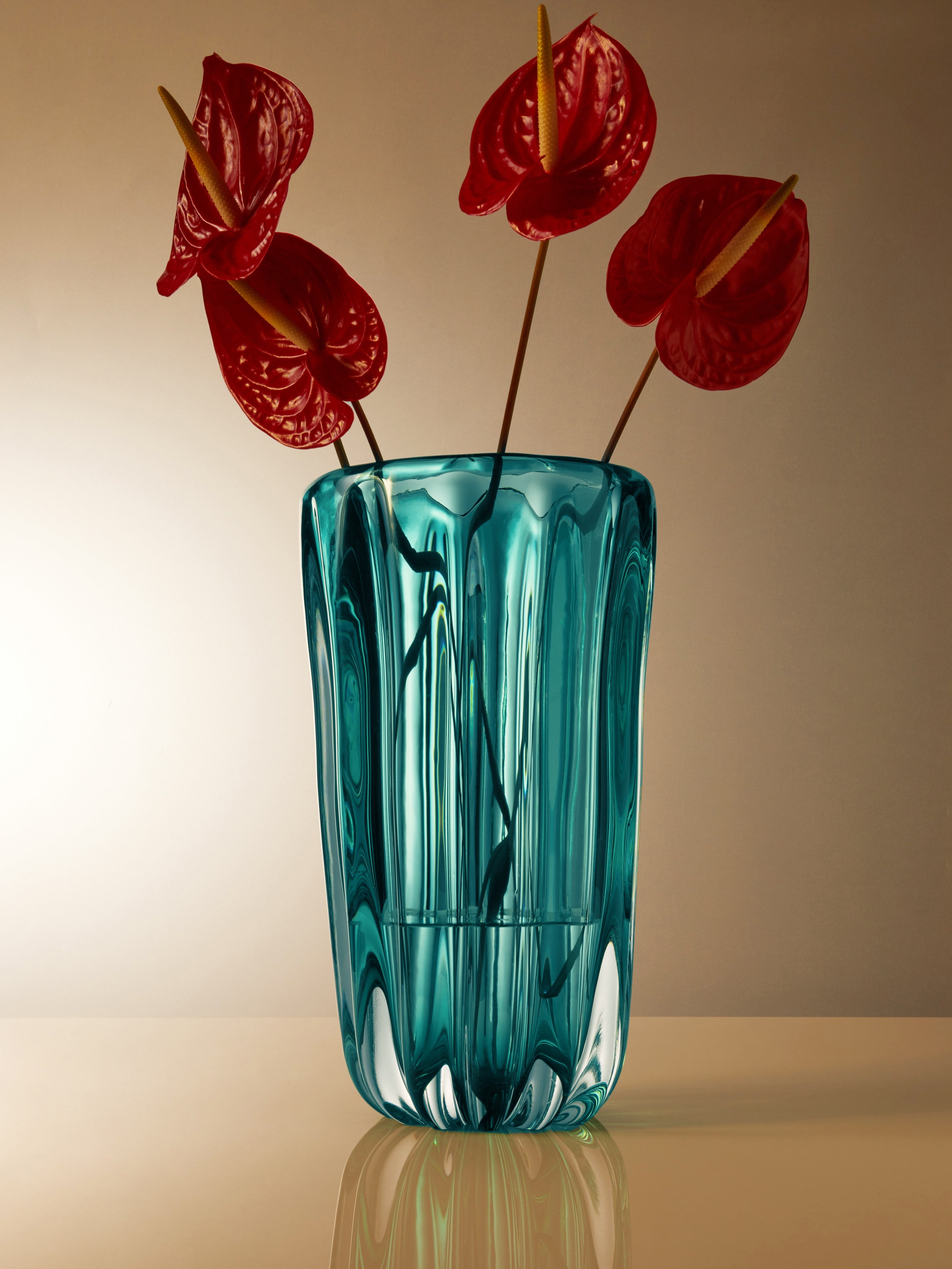 Fiori Hand-Blown Murano Glass Vase (15in/38cm)