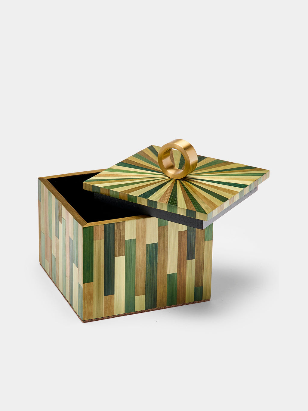 Weave Rye Straw Inlay Wood Jewelry Box