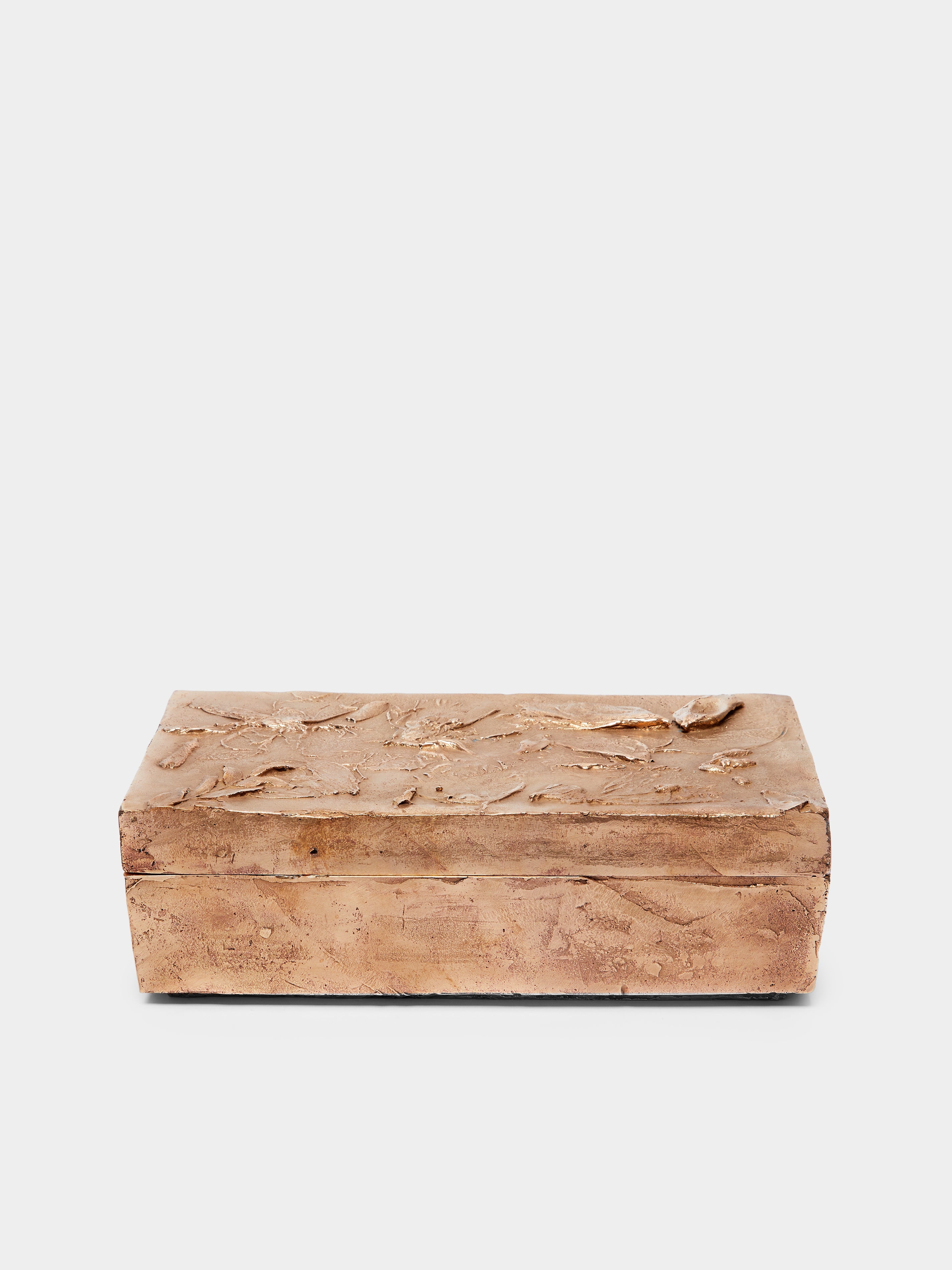 Foglie Hand-Cast Bronze Decorative Box