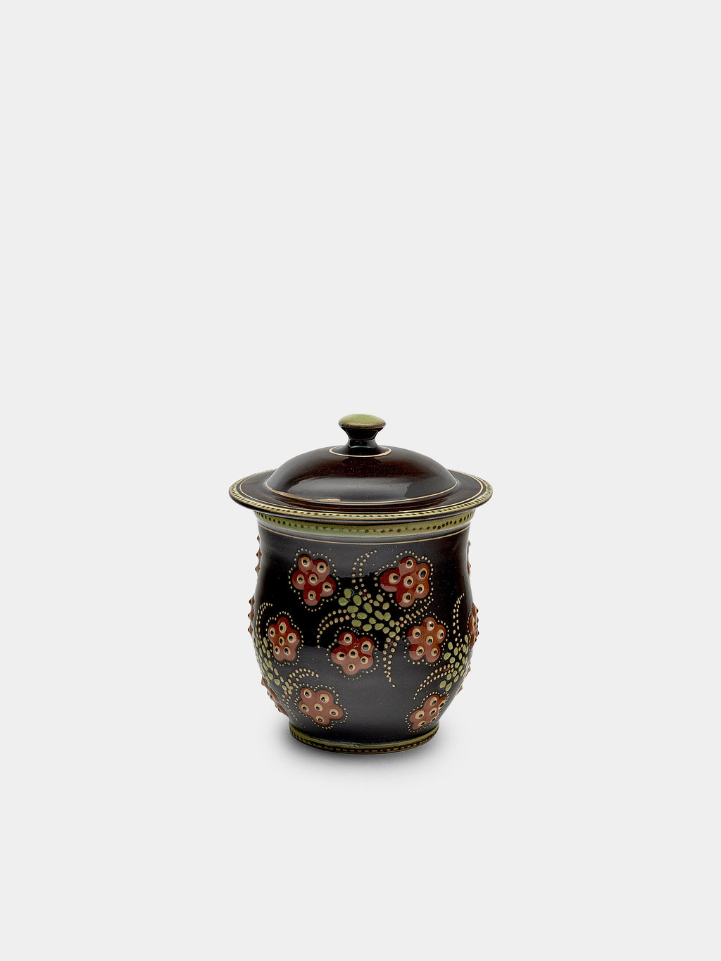 Flowers Hand-Painted Ceramic Mini Lidded Pot