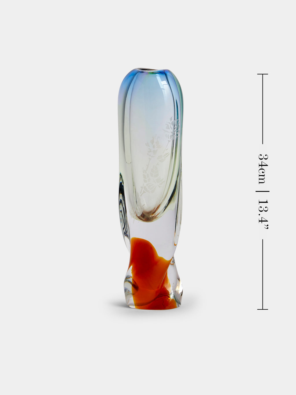 Mid-Century Glass Vase (10in/26cm)