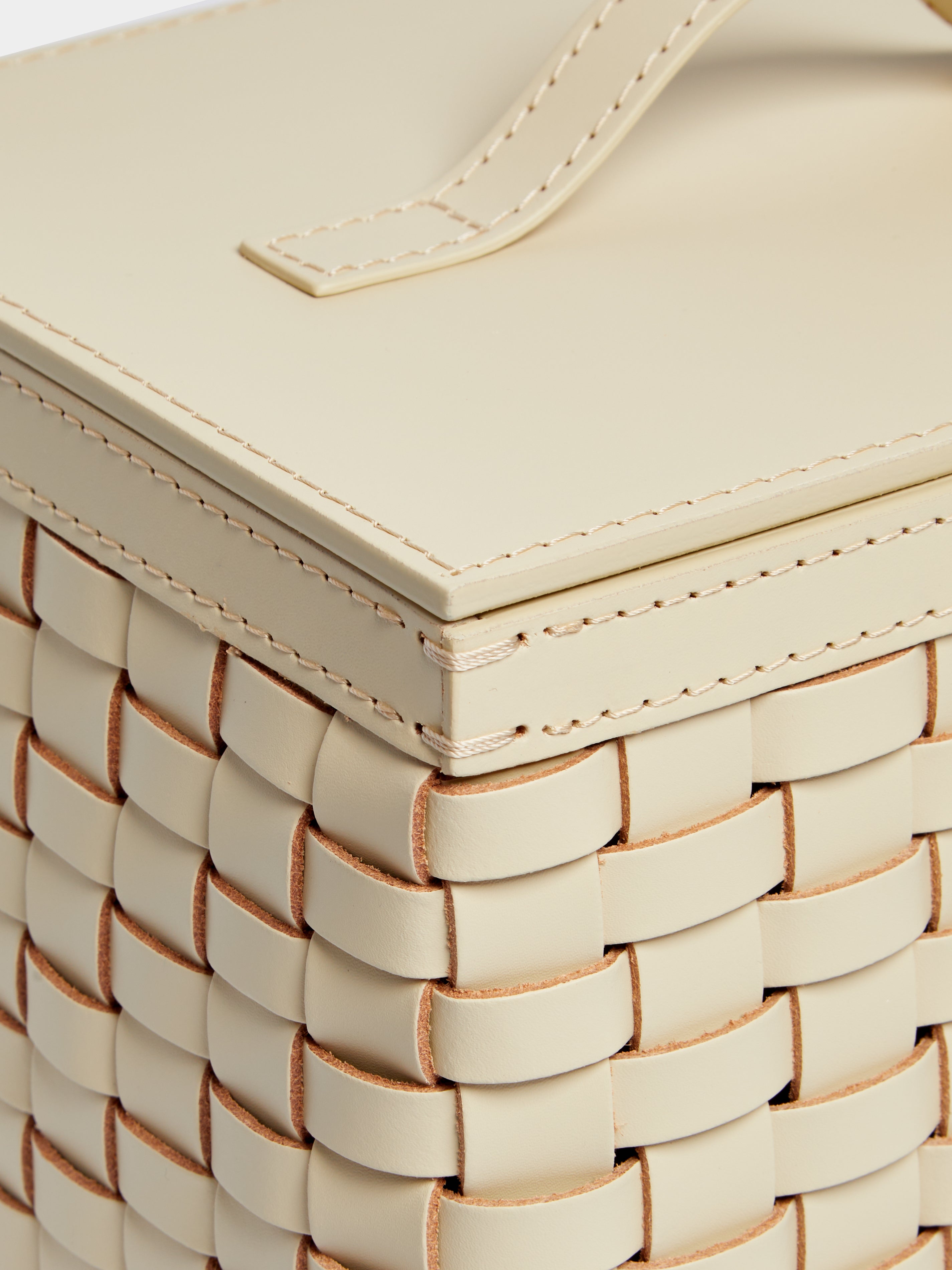 Woven Leather Wastepaper Basket