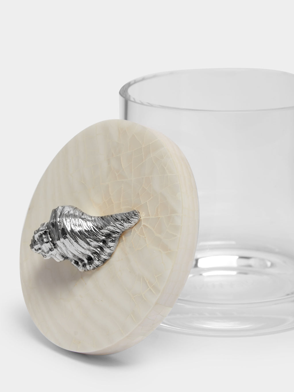 Shell Silver-Plated, Shell and Glass Jar