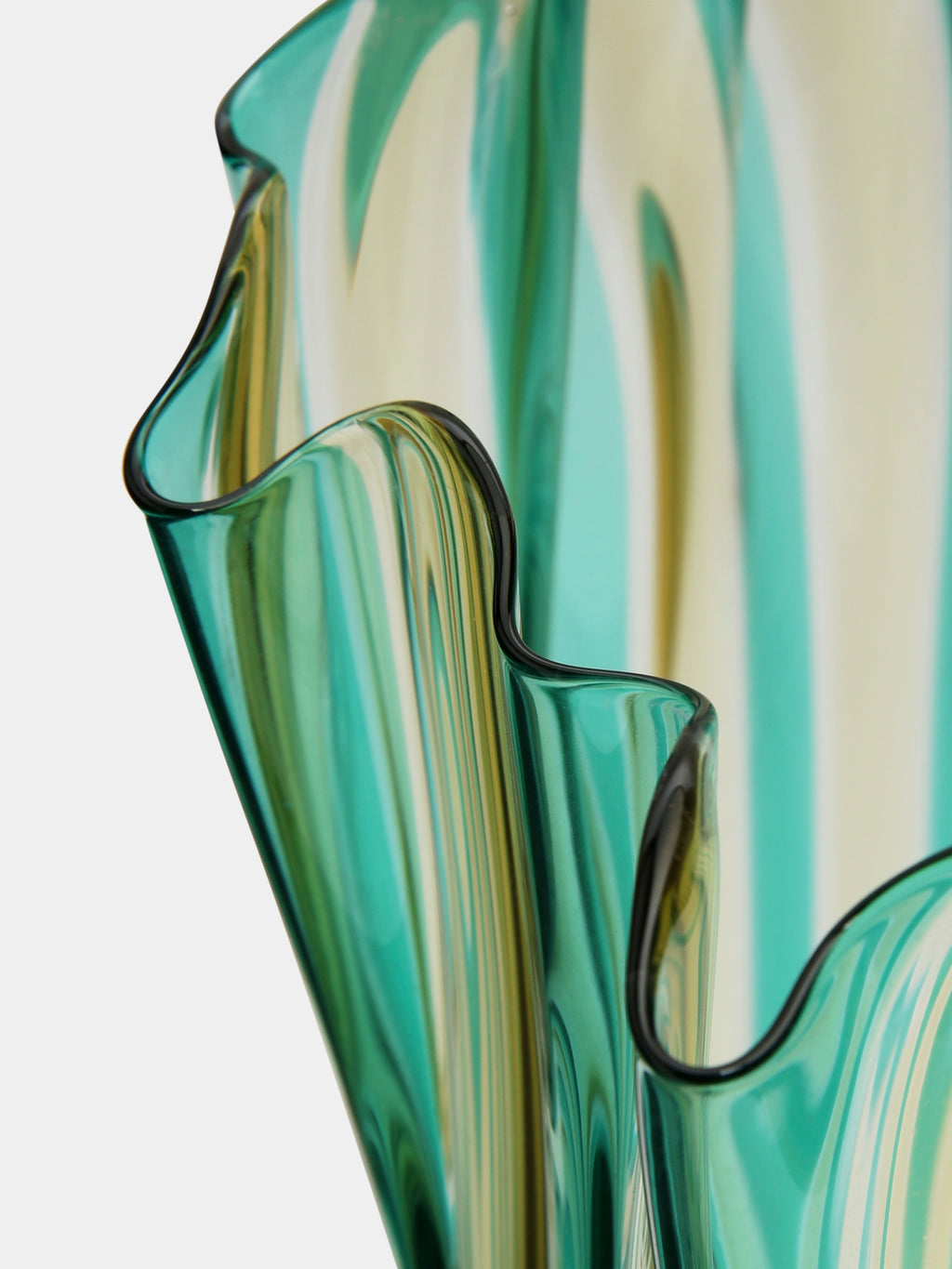 Fazzoletto a Canne Hand-Blown Murano Glass Vase (11in/28.5cm)