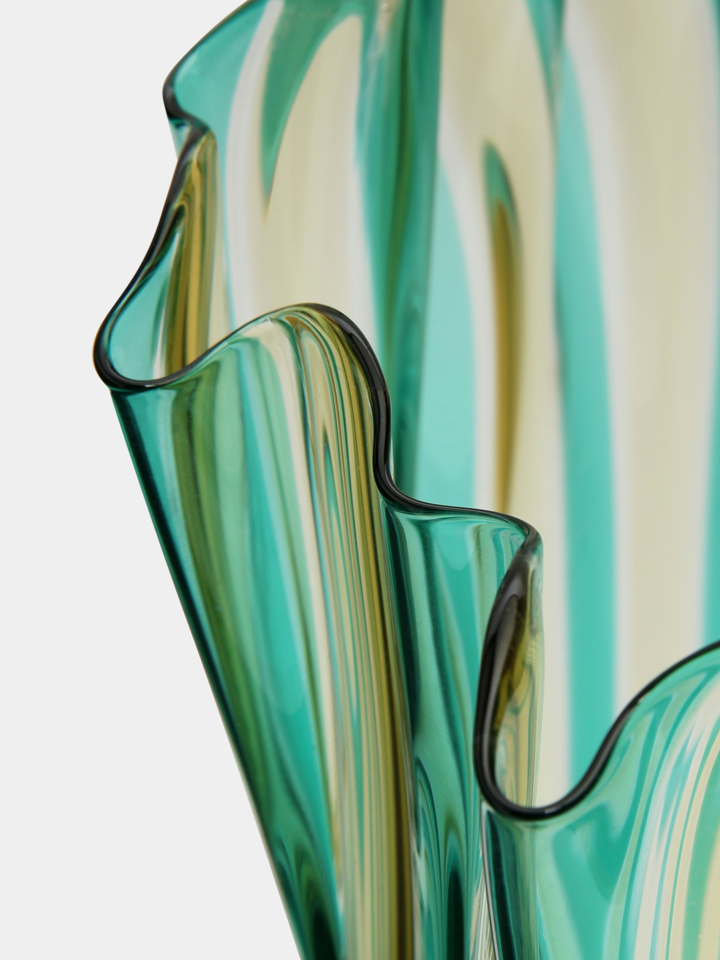 Fazzoletto a Canne Hand-Blown Murano Glass Vase (11in/28.5cm)