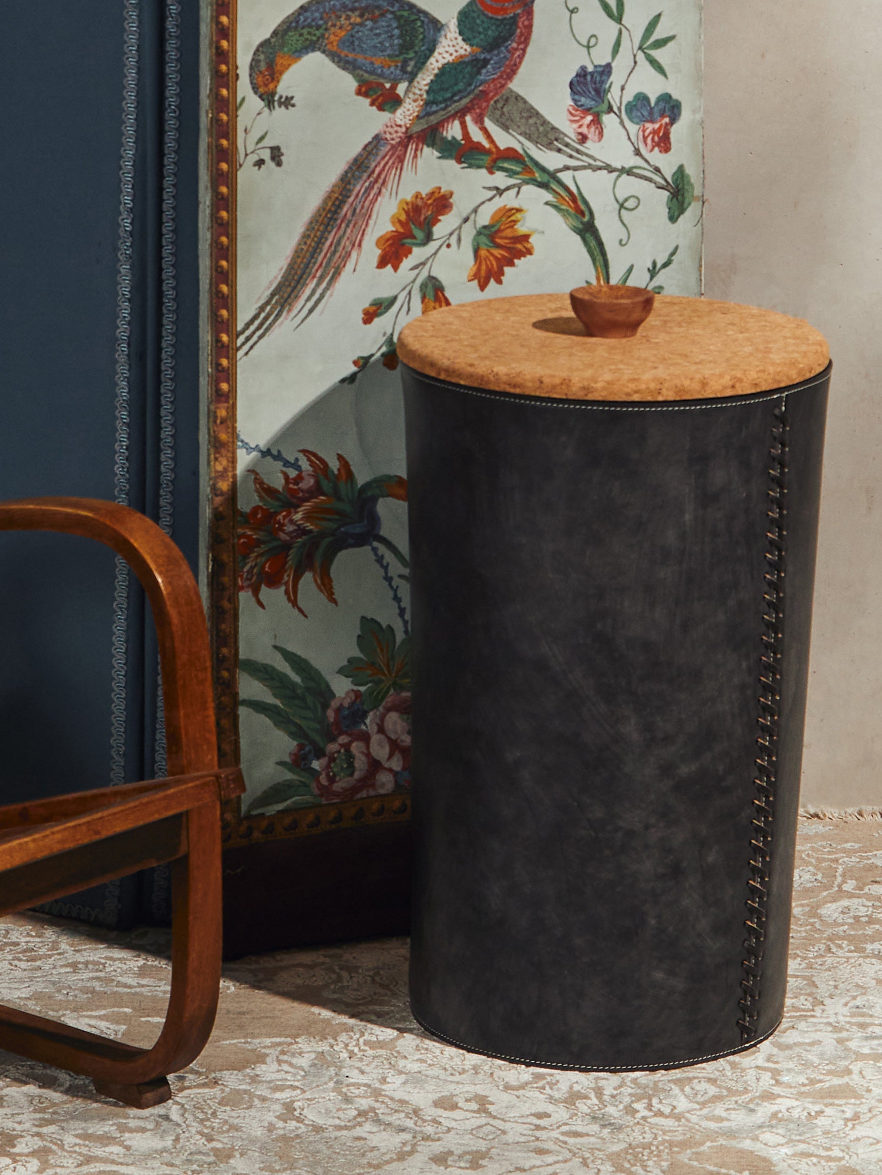 Pithos Leather Laundry Basket