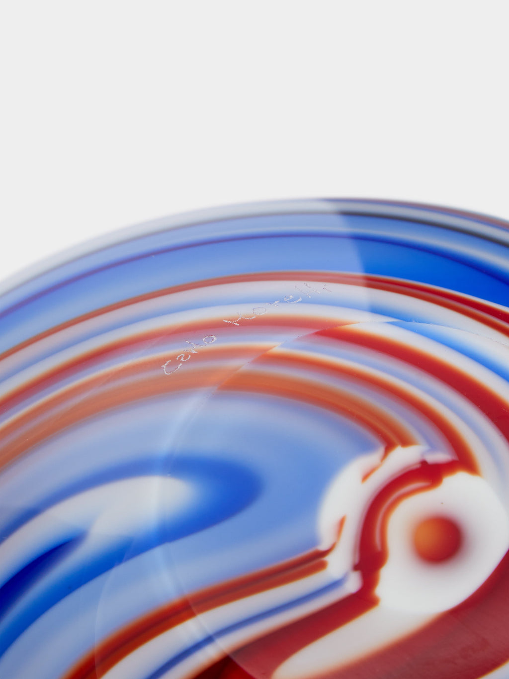 Archive Revival Sphere Hand-Blown Marbled Murano Glass Vase (10in/25cm)