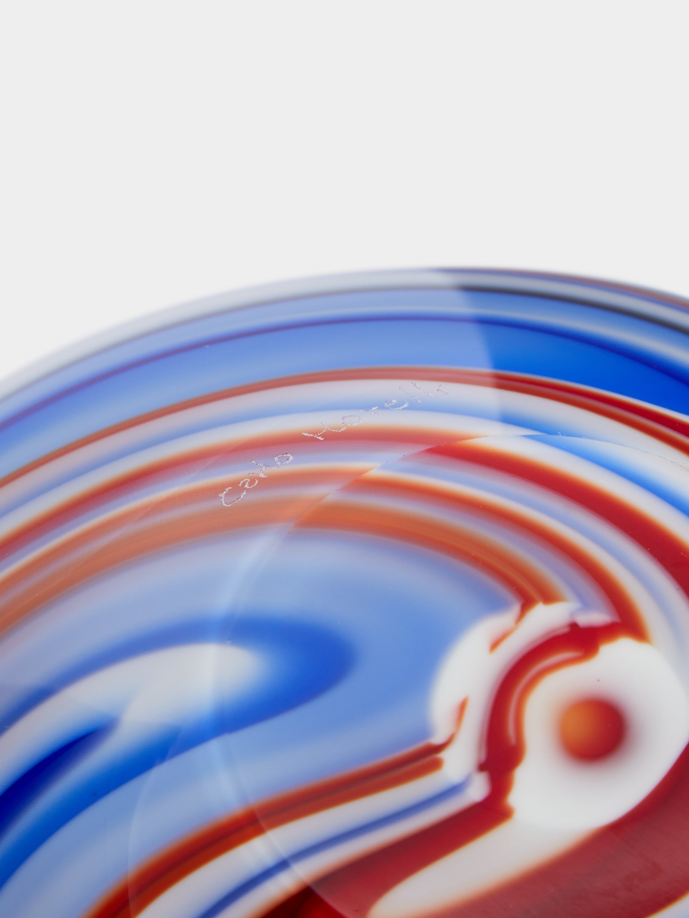 Archive Revival Sphere Hand-Blown Marbled Murano Glass Vase (10in/25cm)