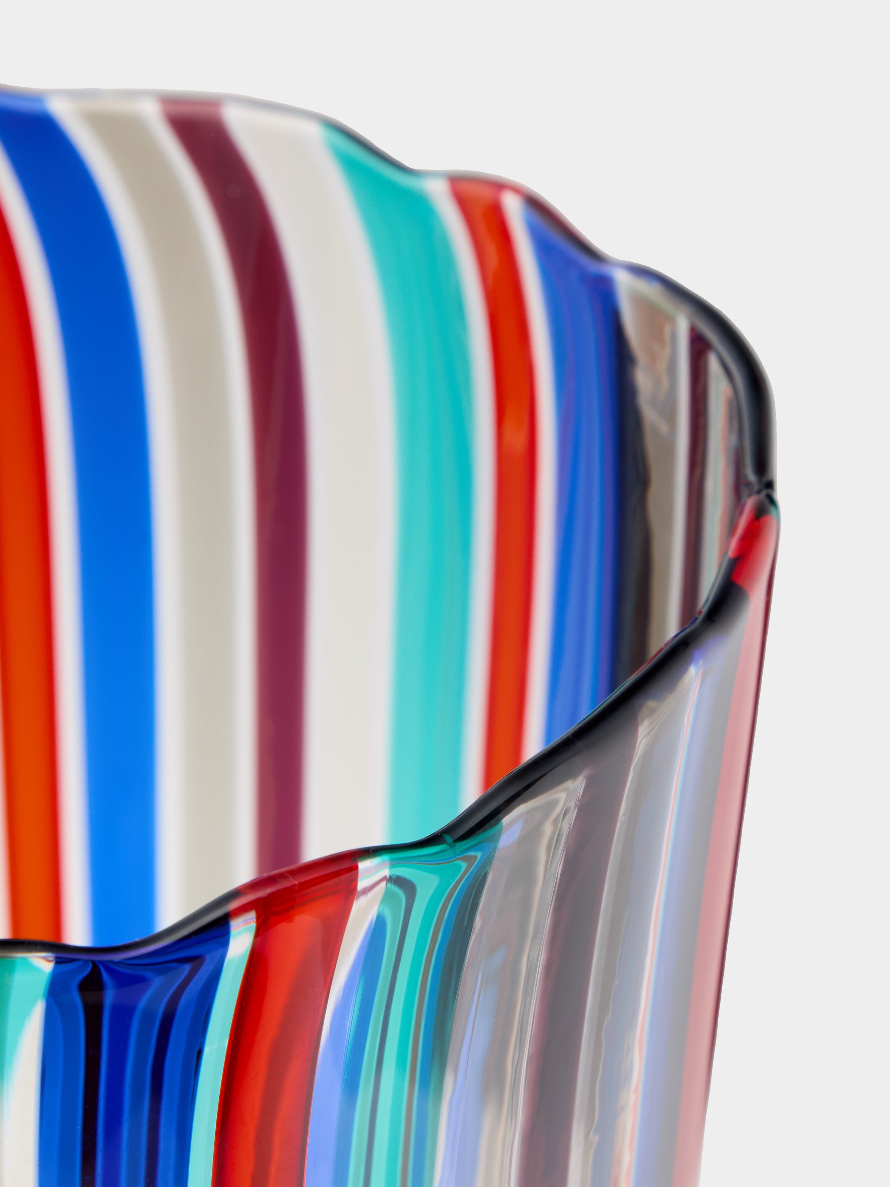 Gio Ponti Canne Hand-Blown Murano Glass Vase (15.5in/40cm)