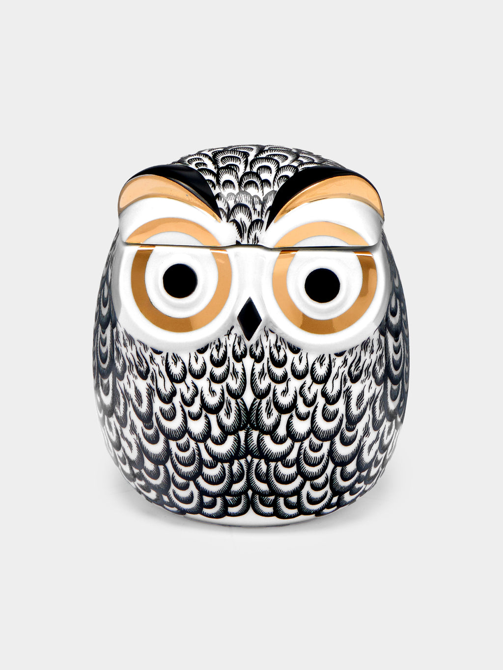 Civetta Piumata Hand-Painted Porcelain Jar