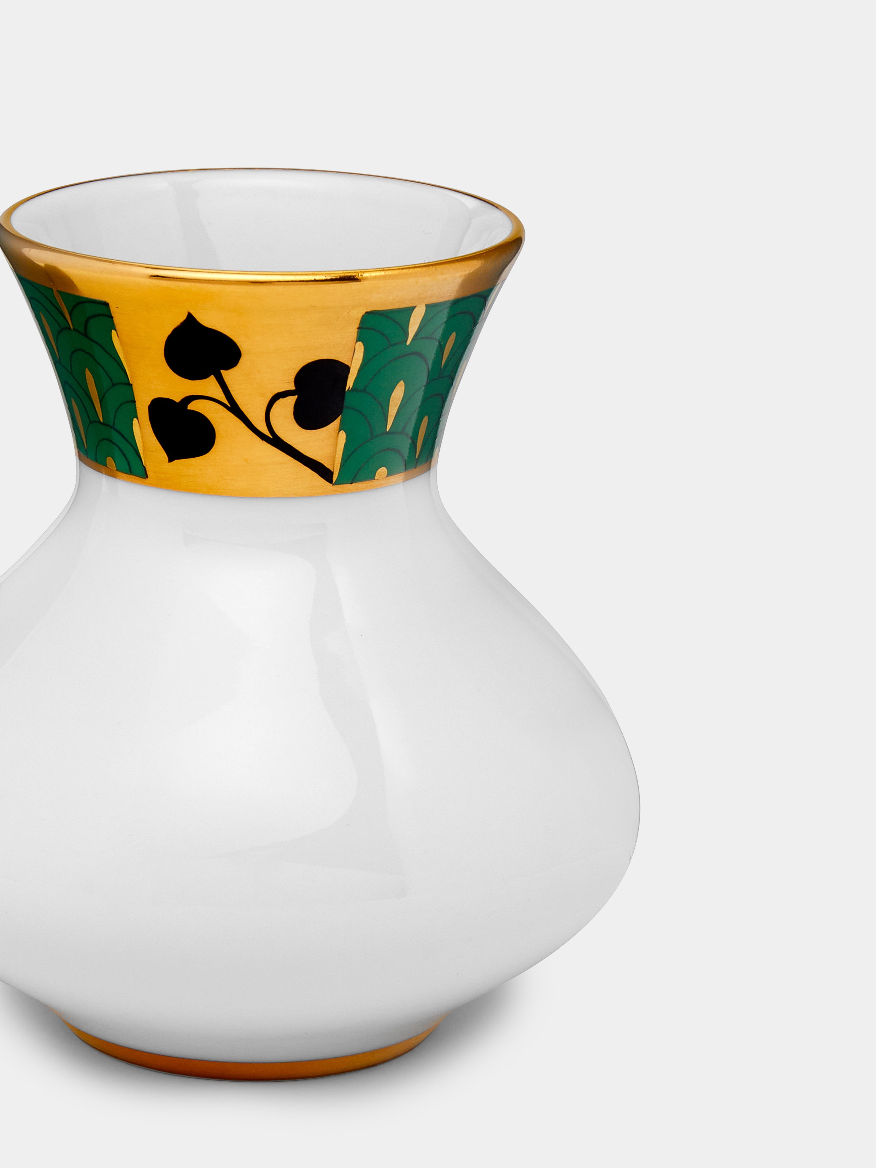 Secession Hand-Painted Porcelain Compact Vase