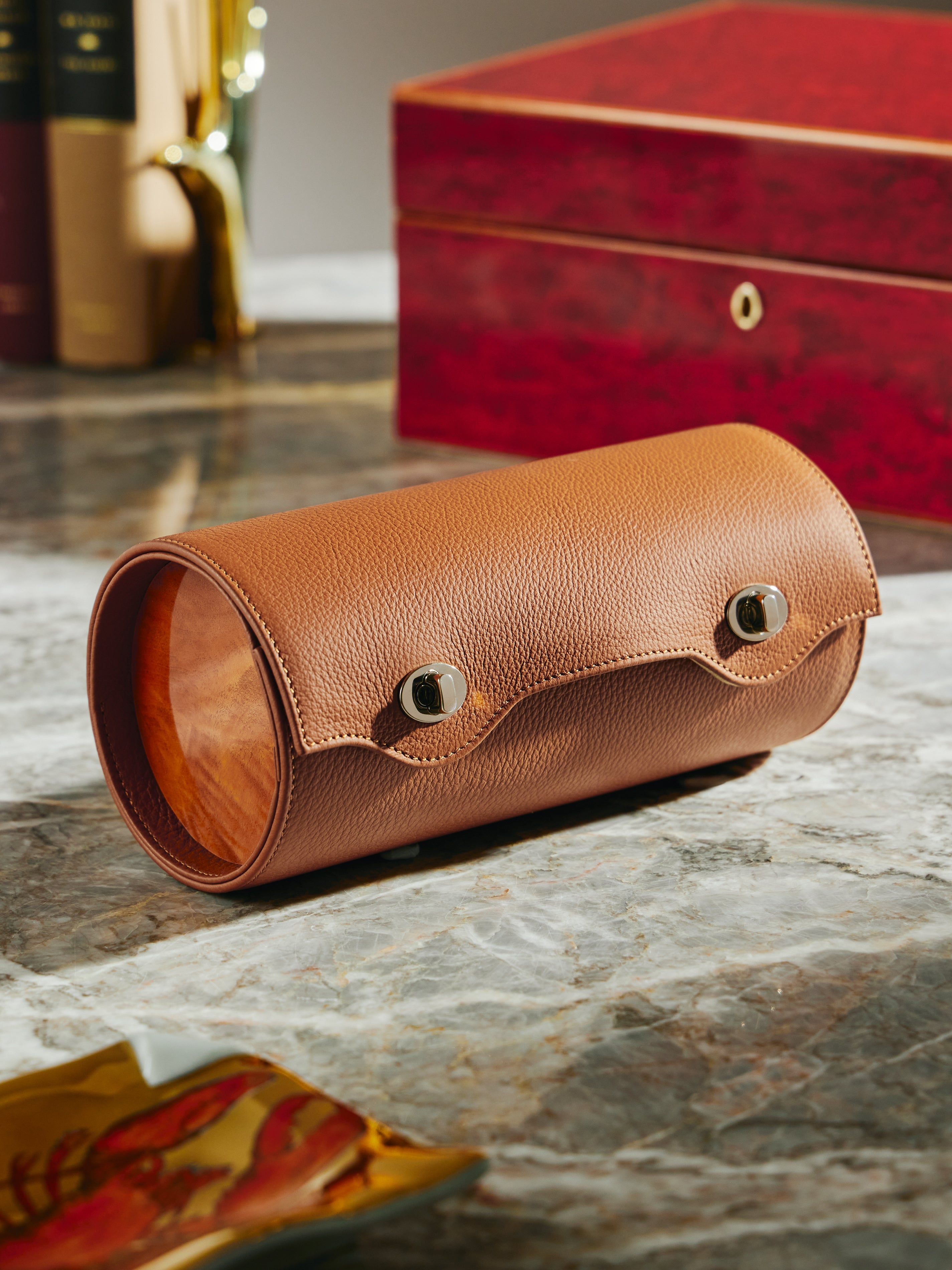 Leather Watch Roll (4 Watches)