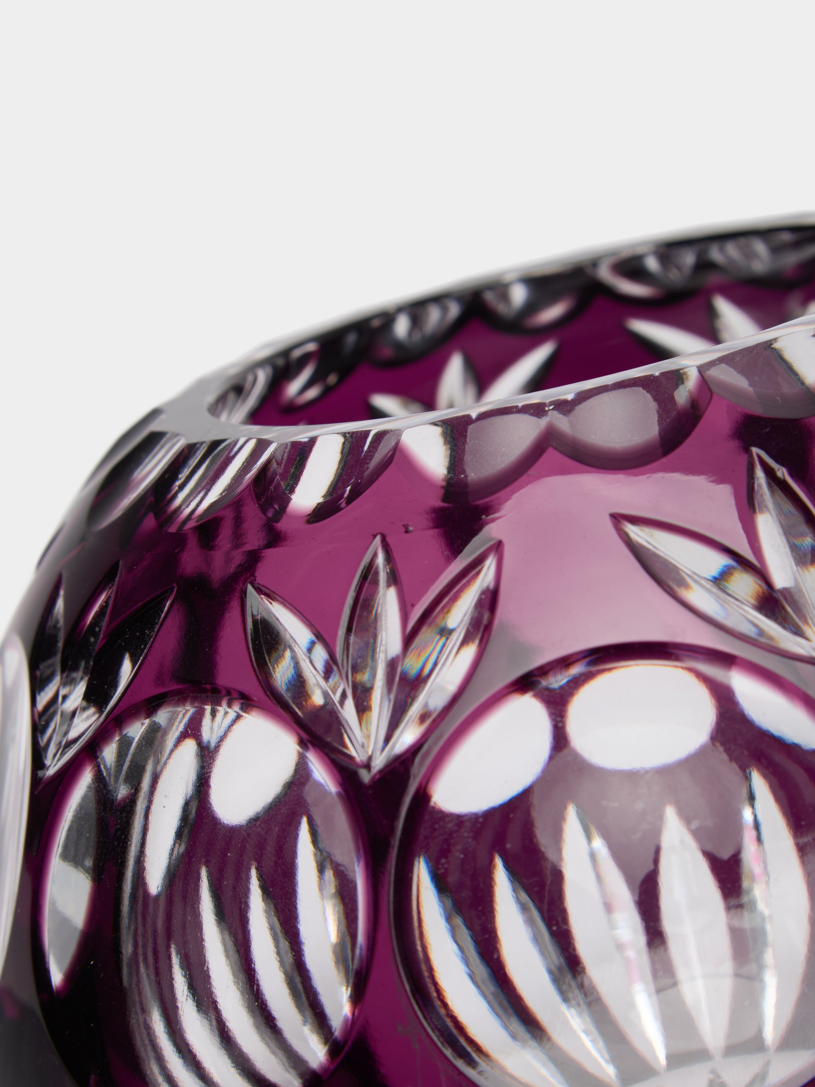 1950s Val Saint Lambert Crystal Vase (7.5in/19cm)