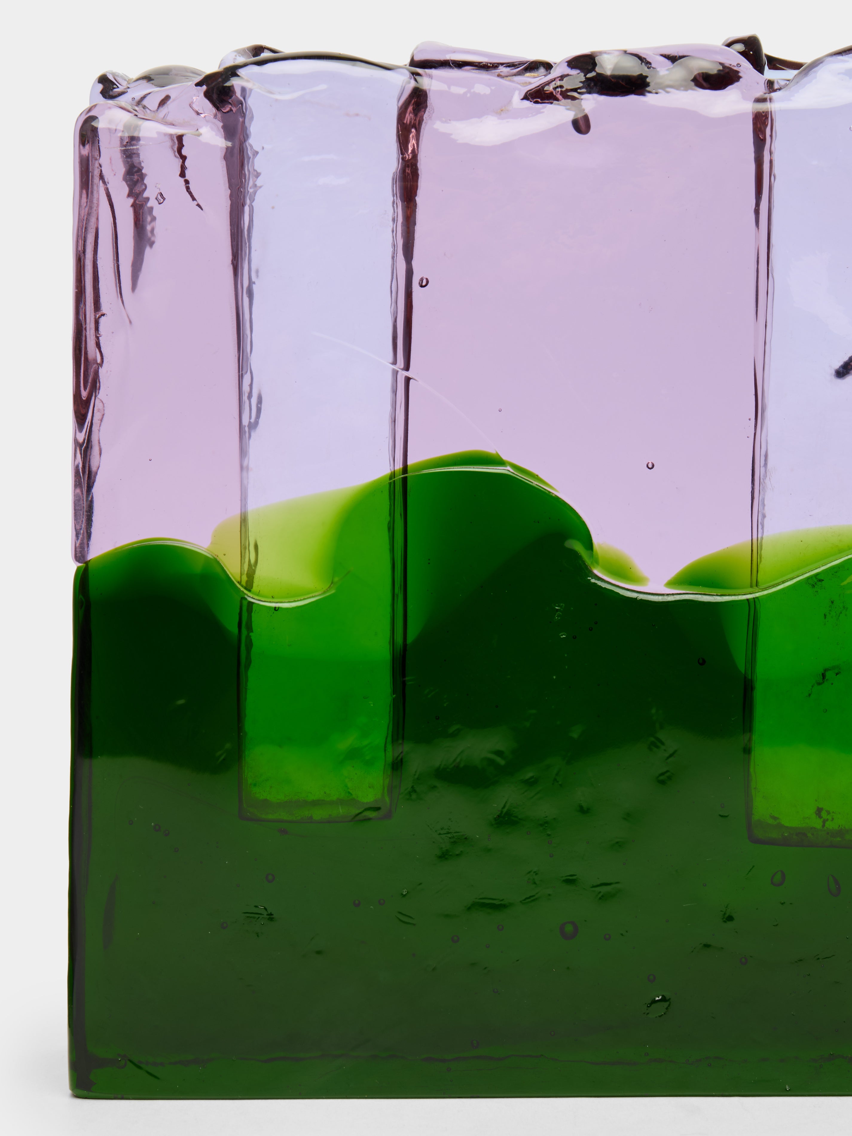 1967 Fulvio Bianconi Murano Glass Double Bud Vase (8in/20cm)