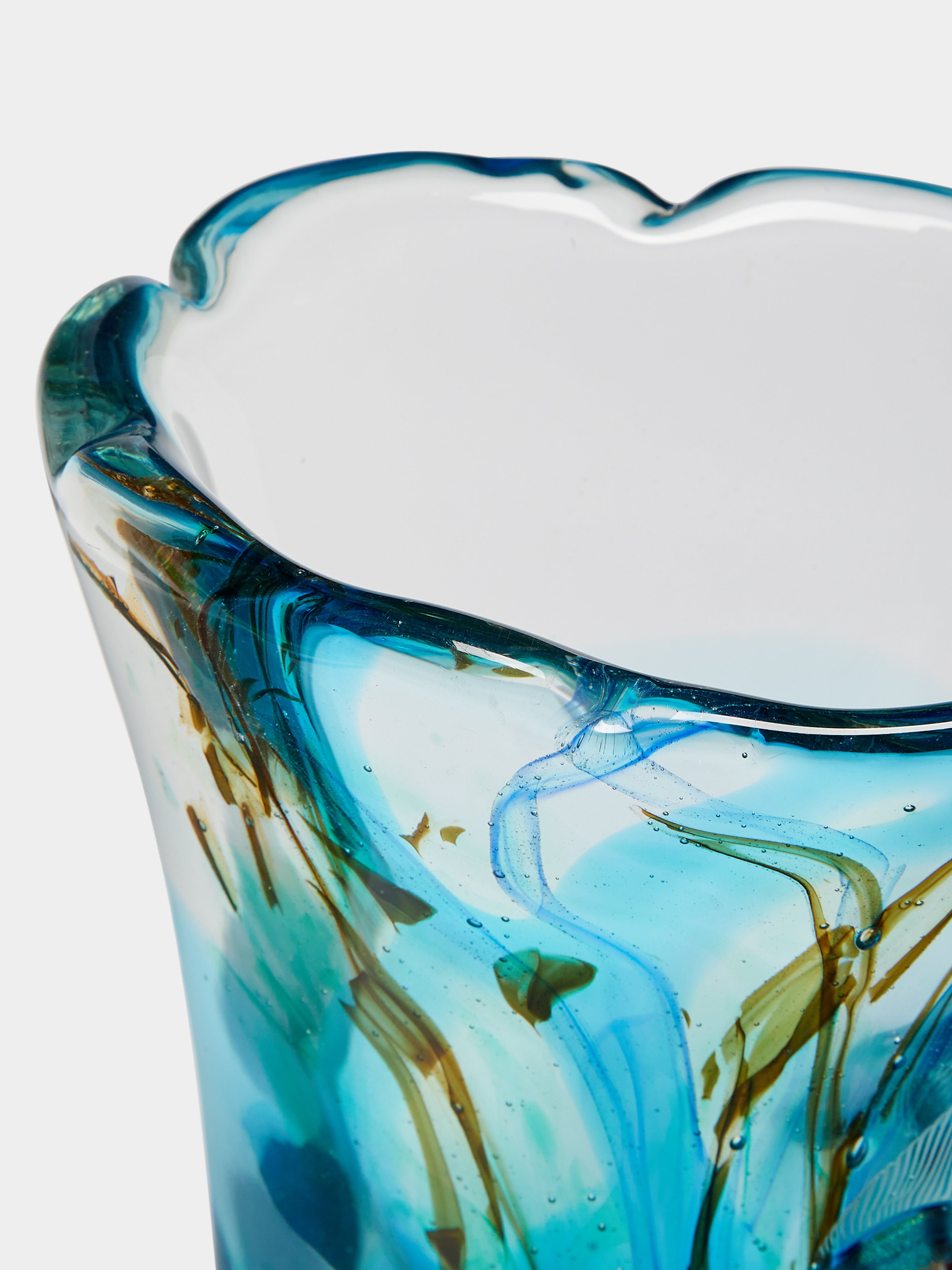 1950s Mazzuccato Aquarium Murano Glass Vase (14.5in/37.5cm)