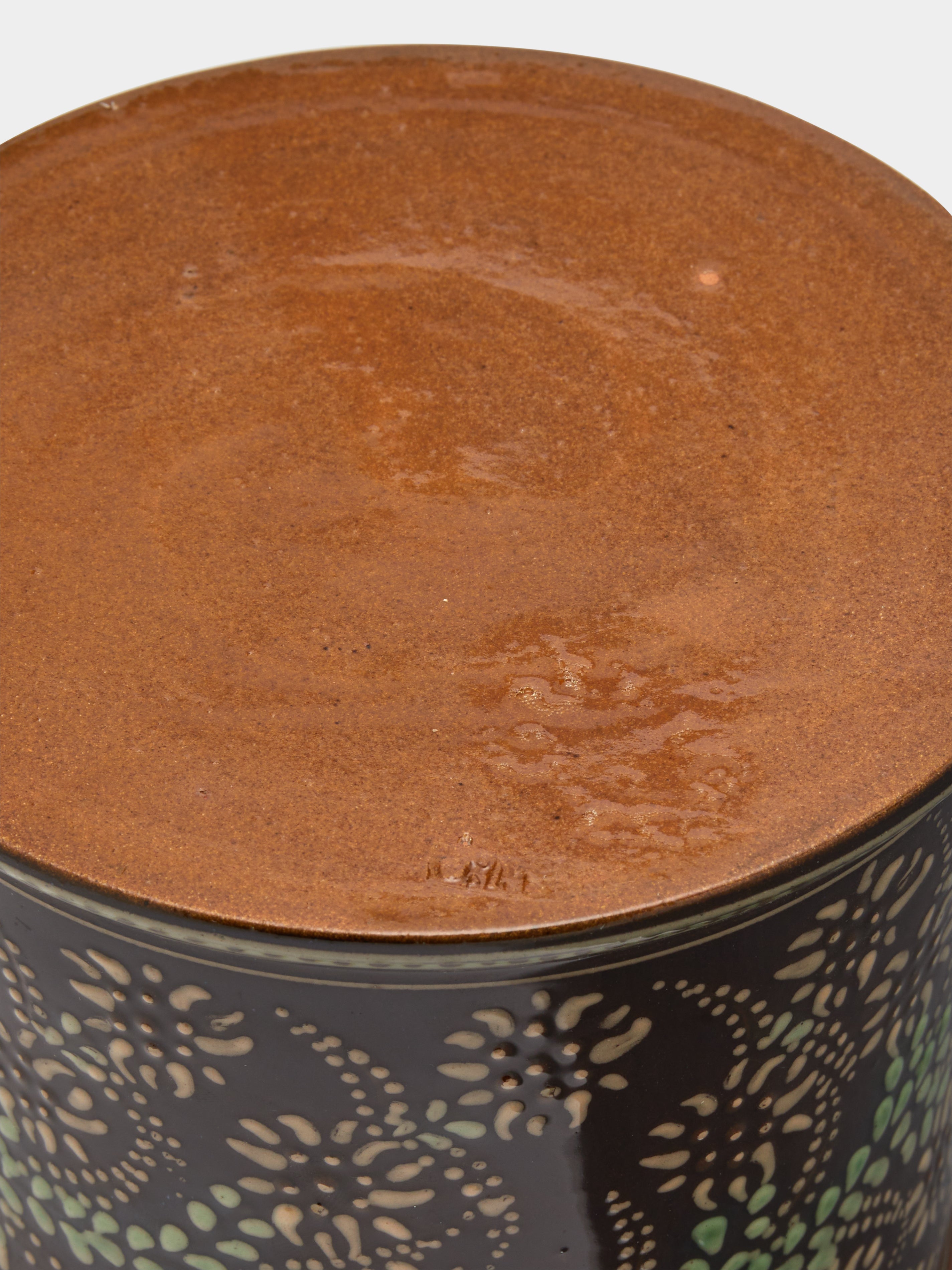 Flowers Hand-Painted Ceramic Medium Lidded Pot