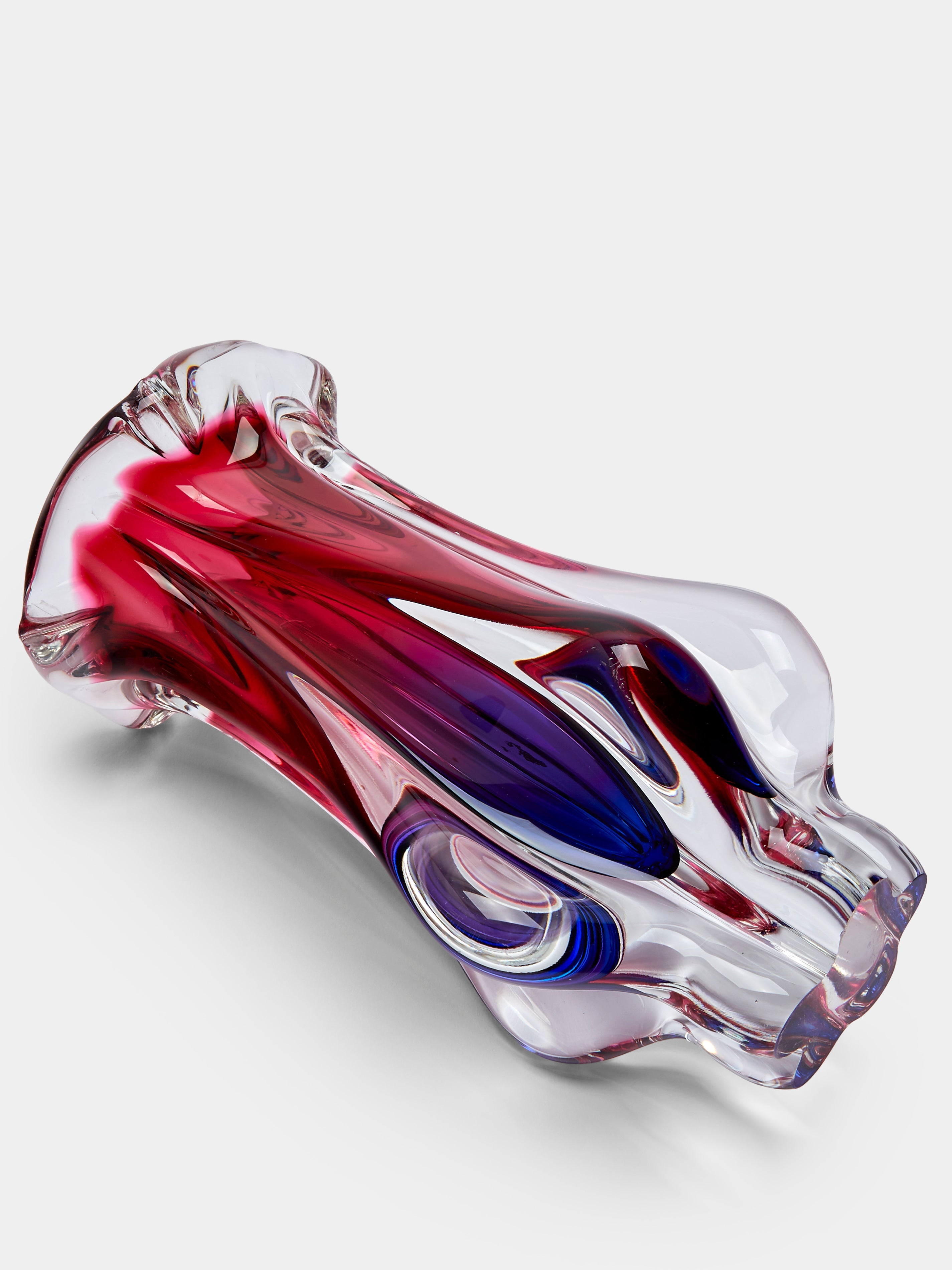 Mid-Century Glass Vase (10in/26cm)