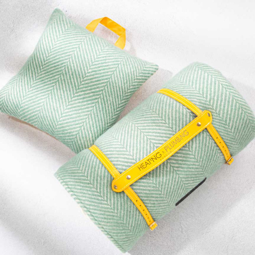 Heating & Plumbing London - Waterproof Outdoor Cushion in Pure New Wool - Mint Green