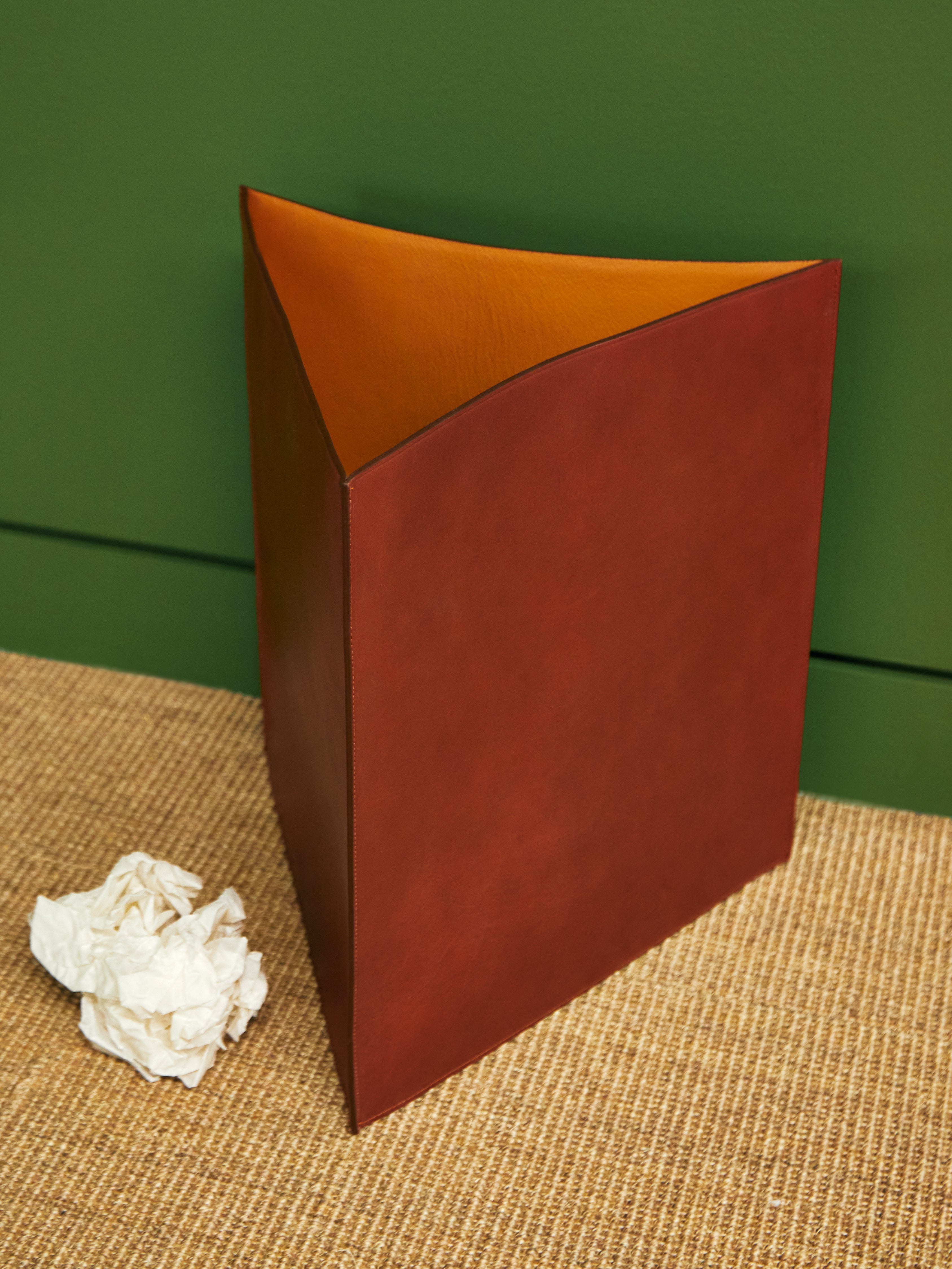 Leather Triangular Bin
