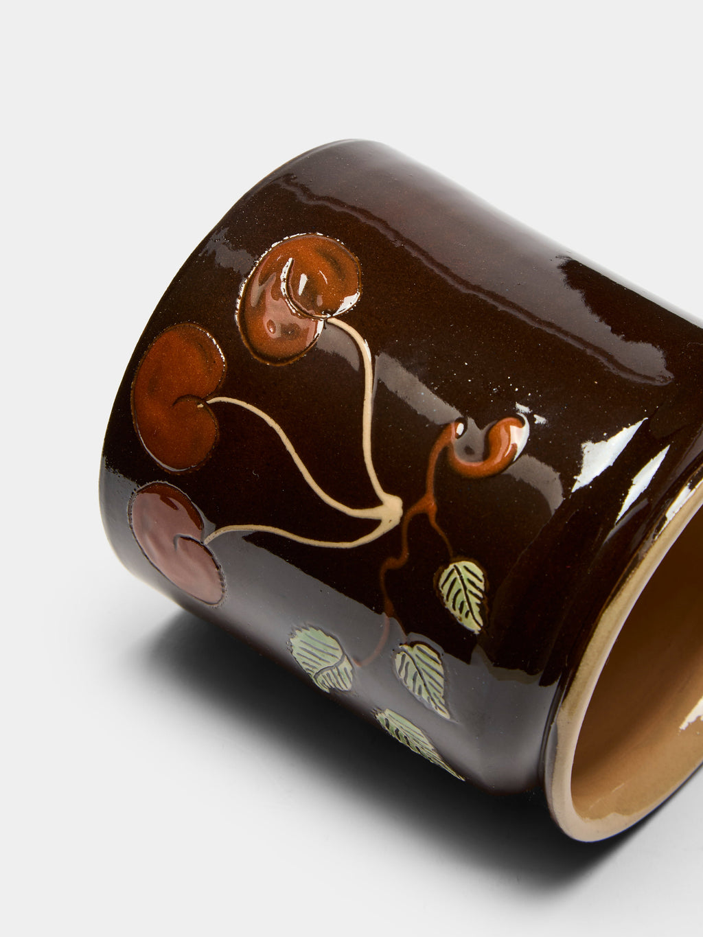 Cherries and Berries Hand-Painted Ceramic Jars (Set of 3)