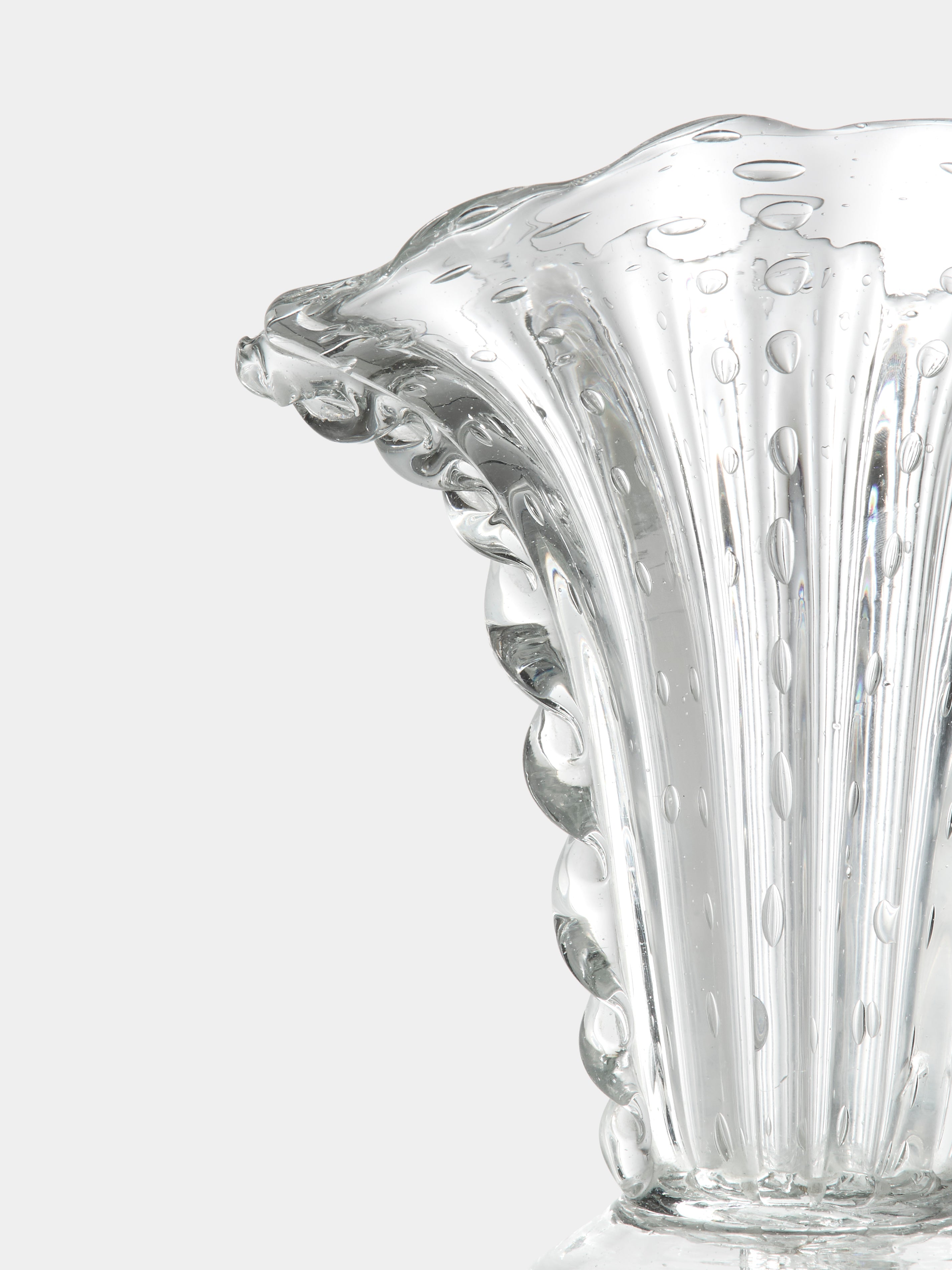 1960s Barovier & Toso Crystal Vase (8.5in/22cm)