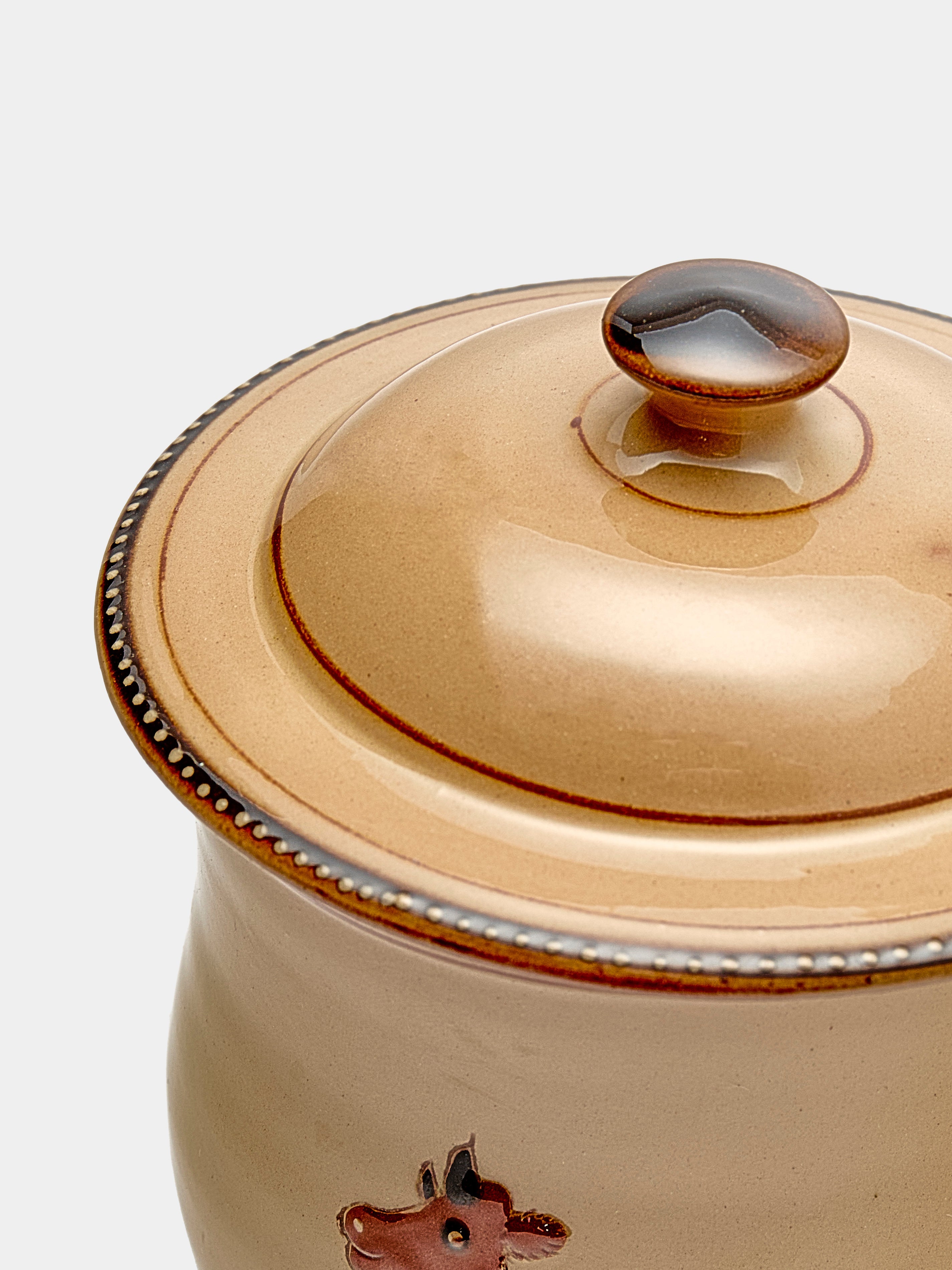 Cows Hand-Painted Ceramic Mini Lidded Pot