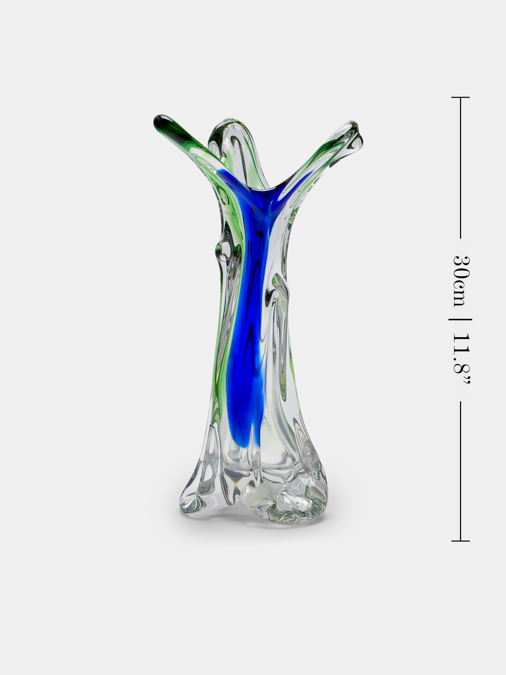 Mid-Century Glass Vase (12in/30cm)