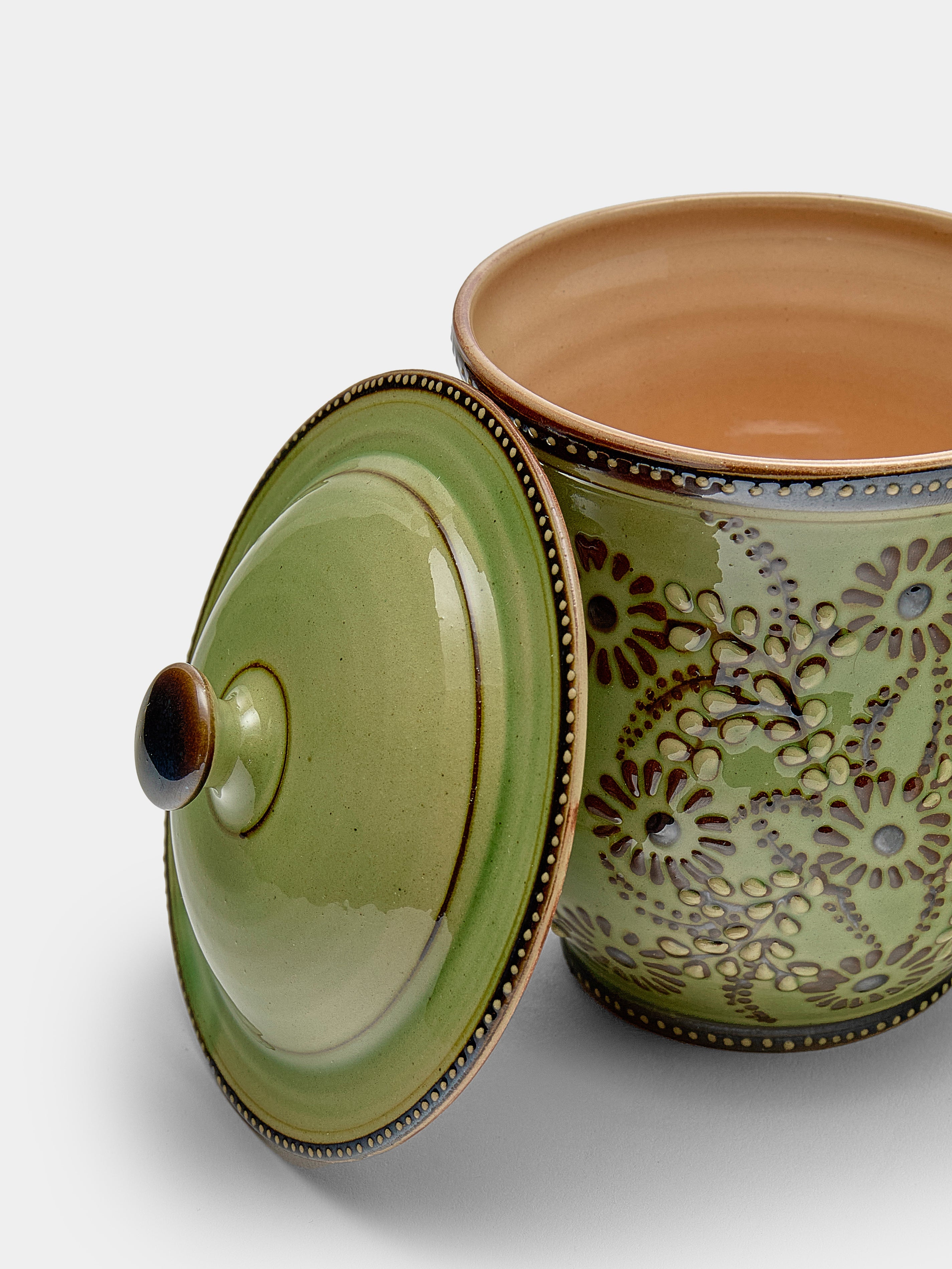 Flowers Hand-Painted Ceramic Mini Lidded Pot