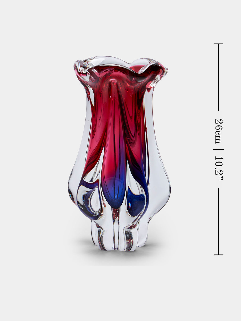 Mid-Century Glass Vase (10in/26cm)