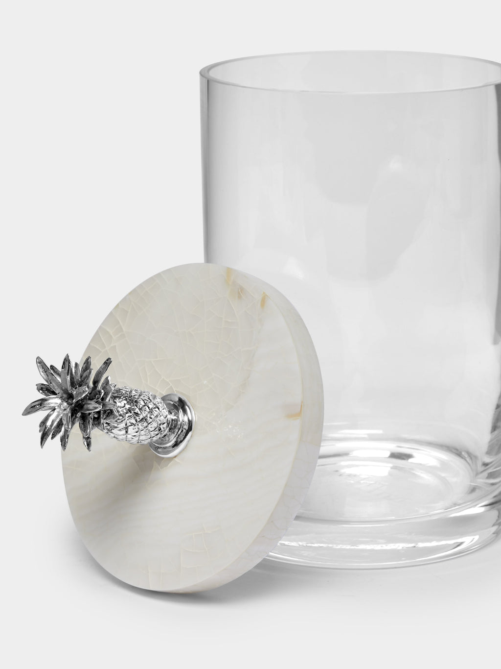 Pineapple Silver-Plated, Shell and Glass Jar