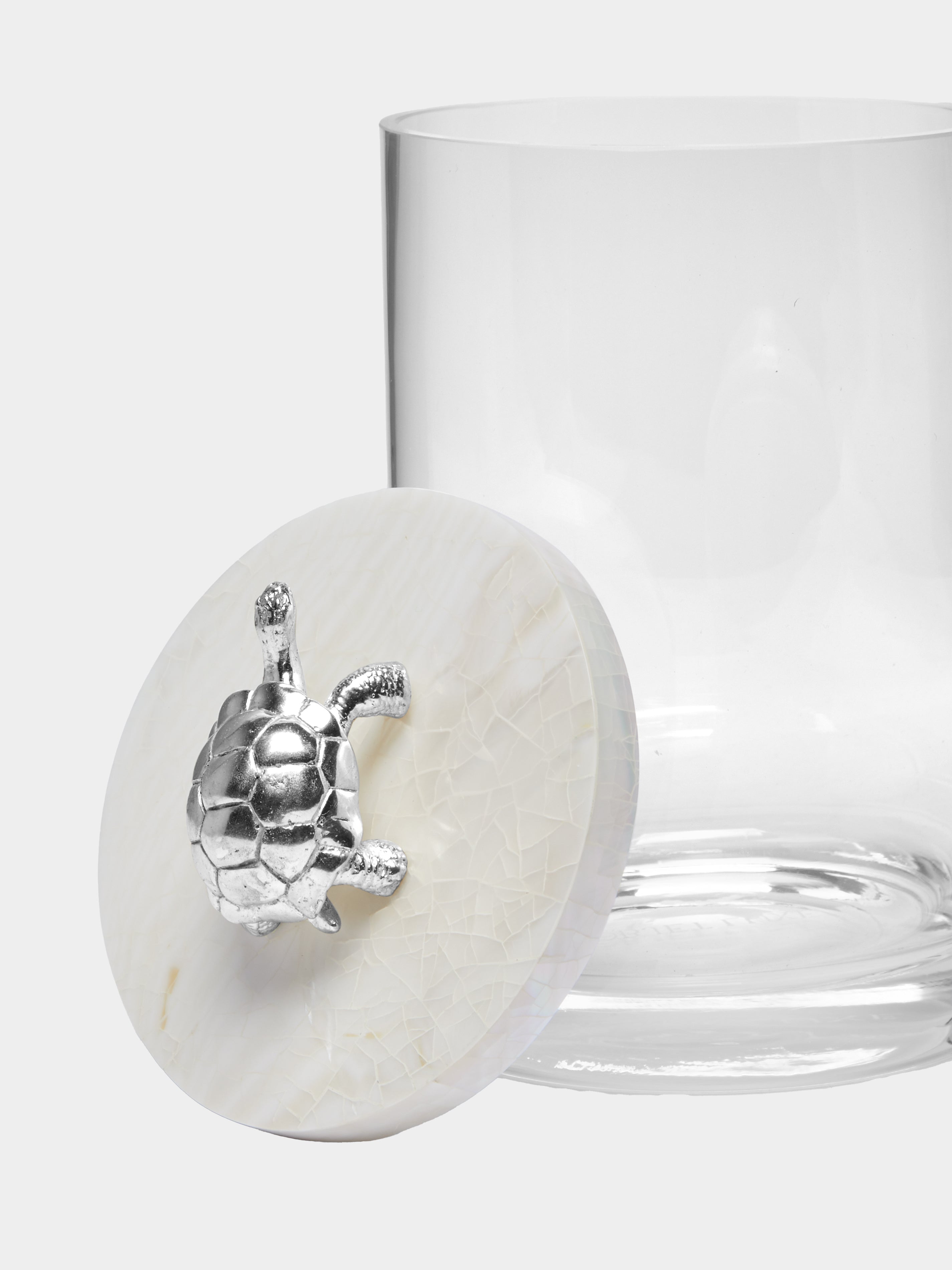 Turtle Silver-Plated, Shell and Glass Jar