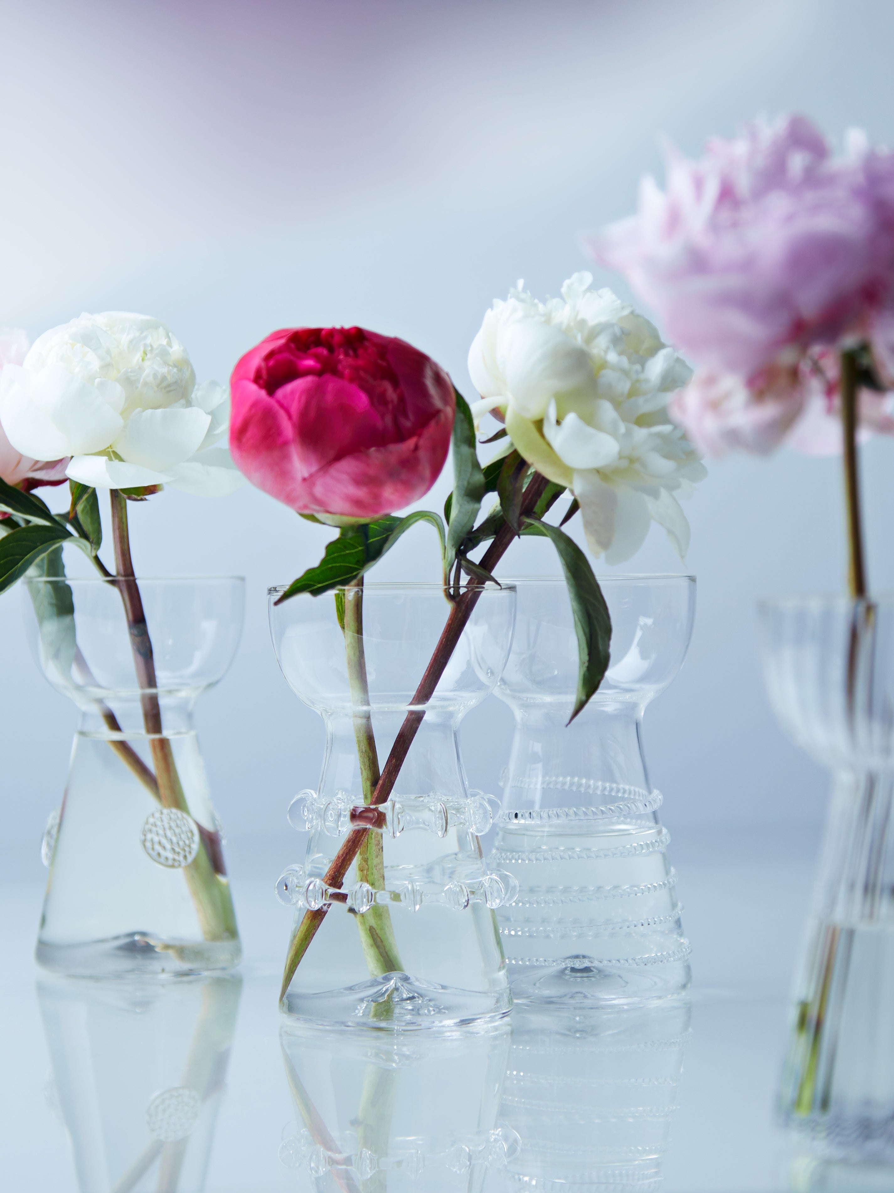 Hand-Blown Glass Bud Vases – 5in/13cm (Set of 4)