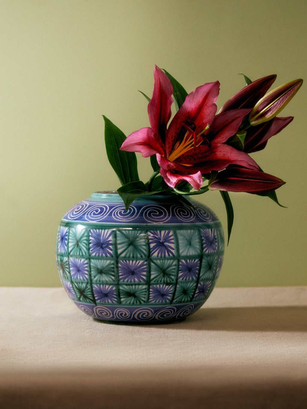 1950s Robert Picault Round Vase  (10in/26cm)