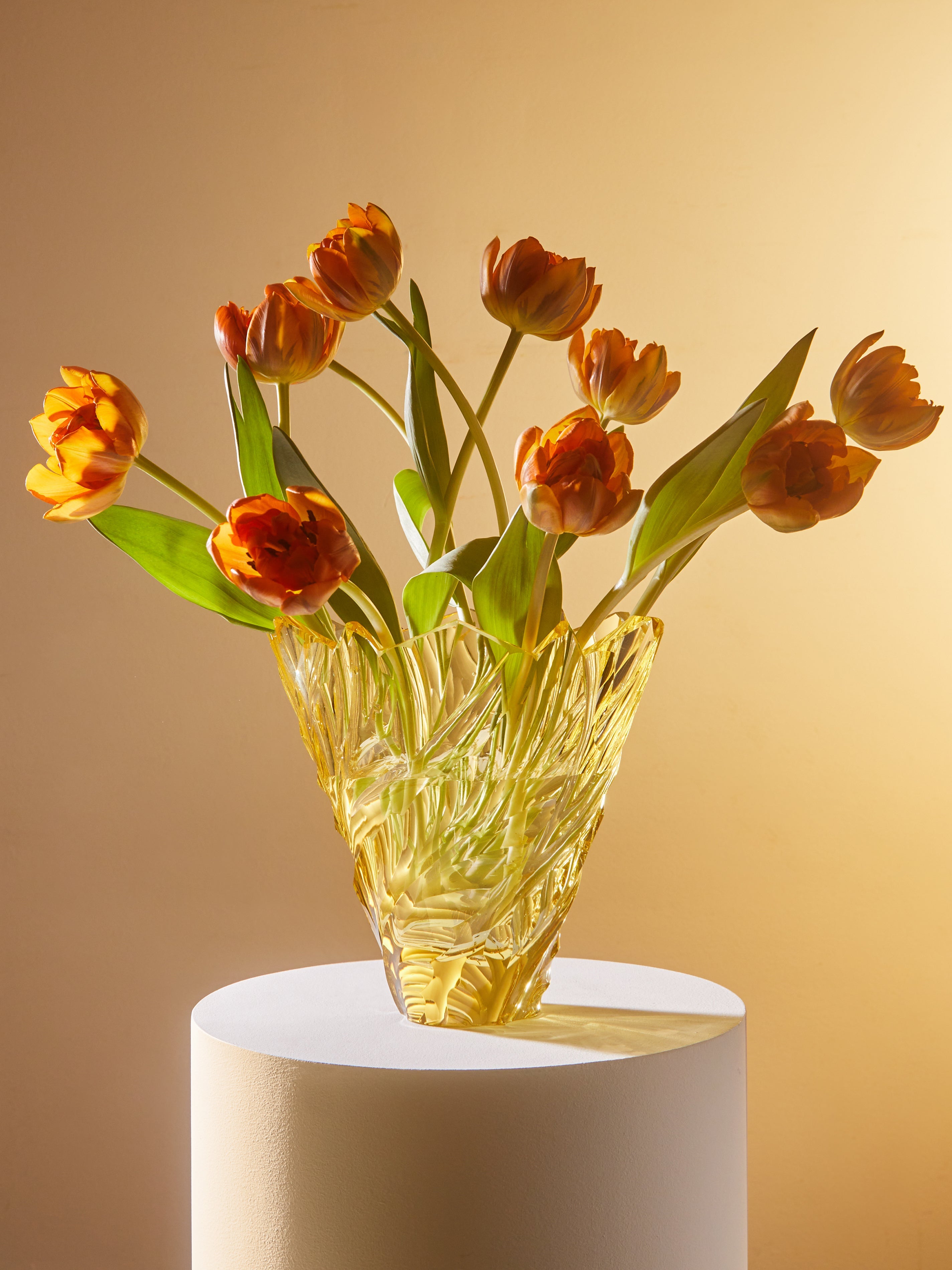 1930s Bohemian Crystal Vase (10.5in/27cm)