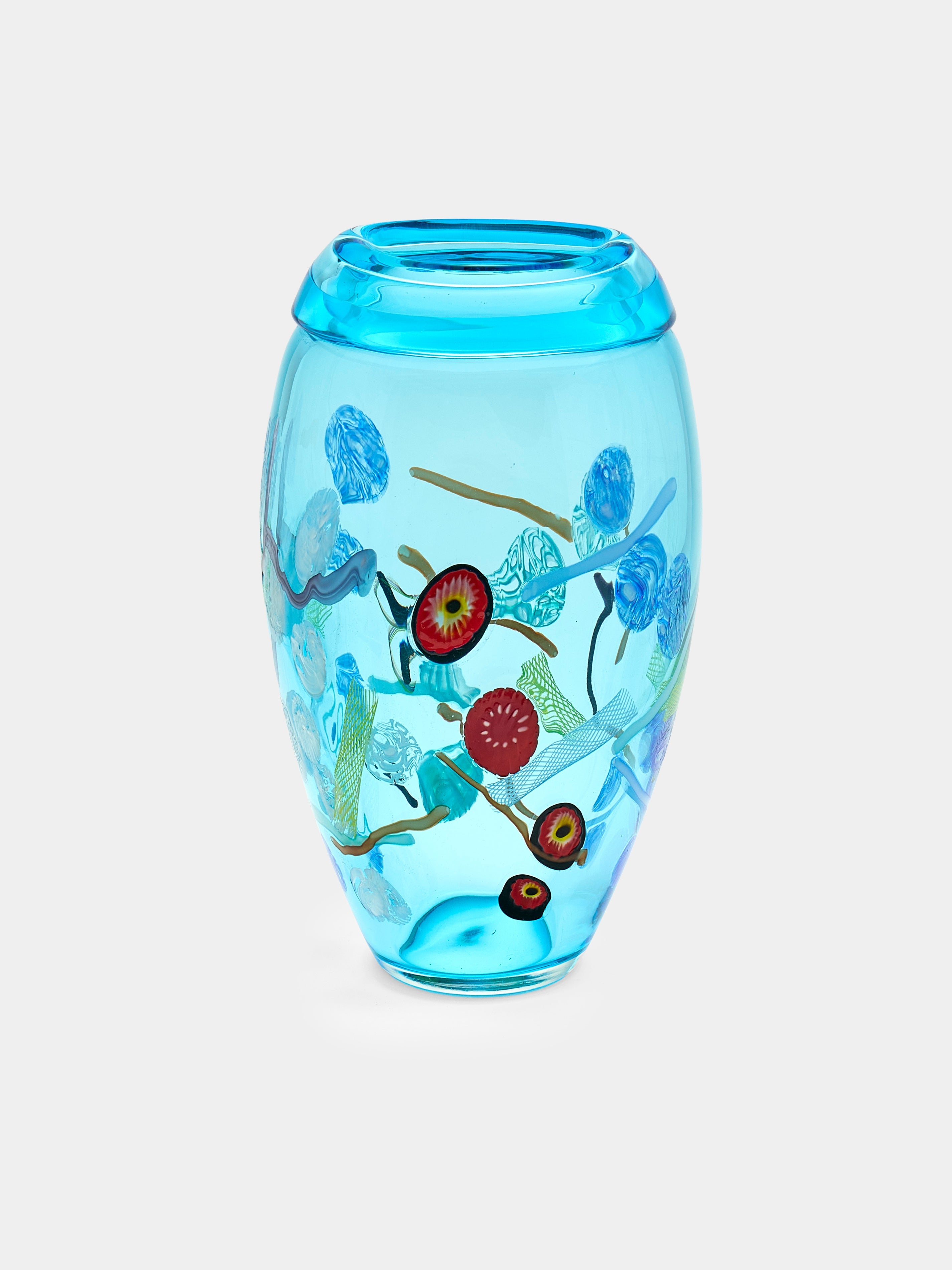 1980s Vitturi Murano Glass Vase (14in/35.5cm)