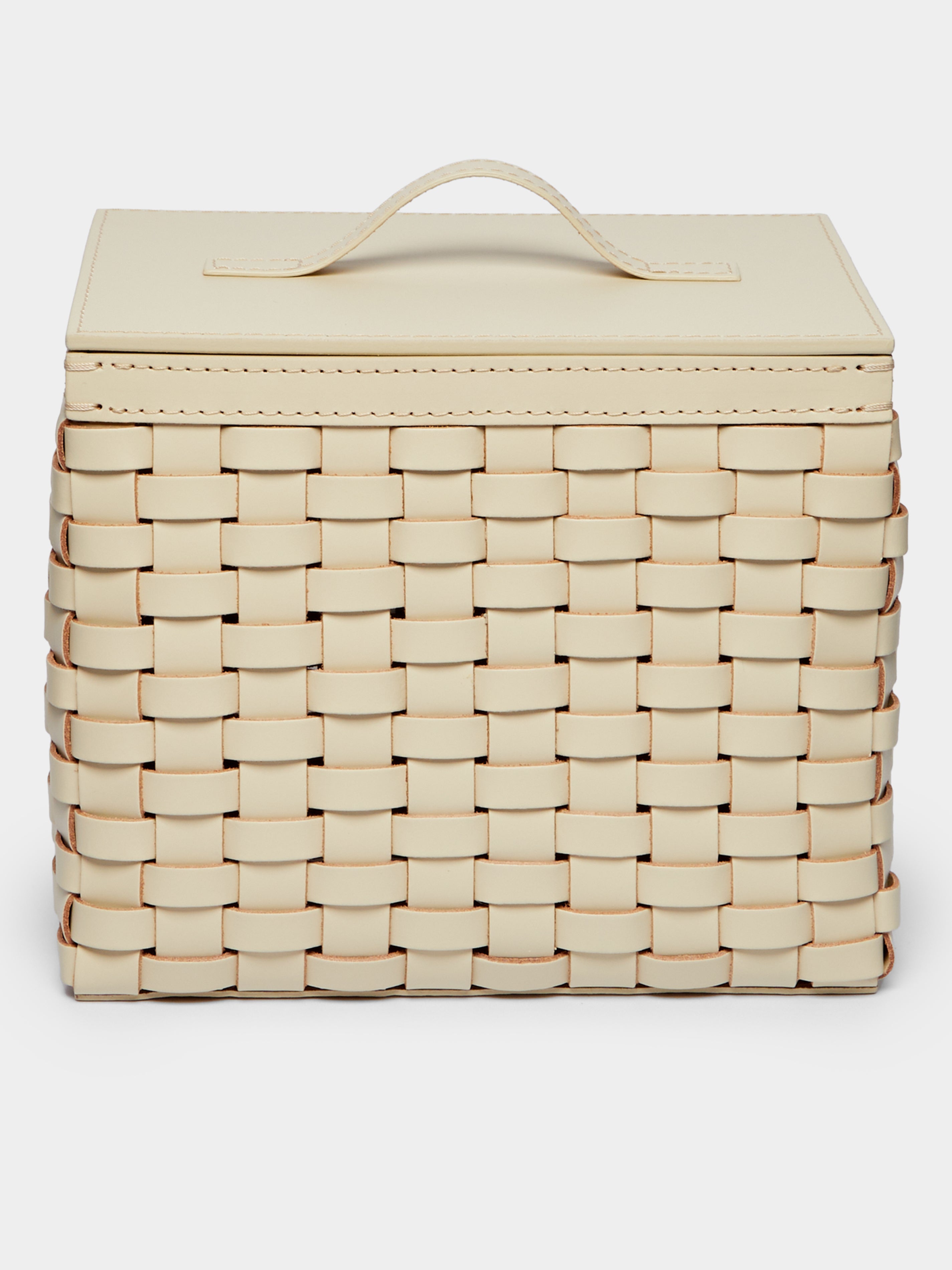 Woven Leather Wastepaper Basket