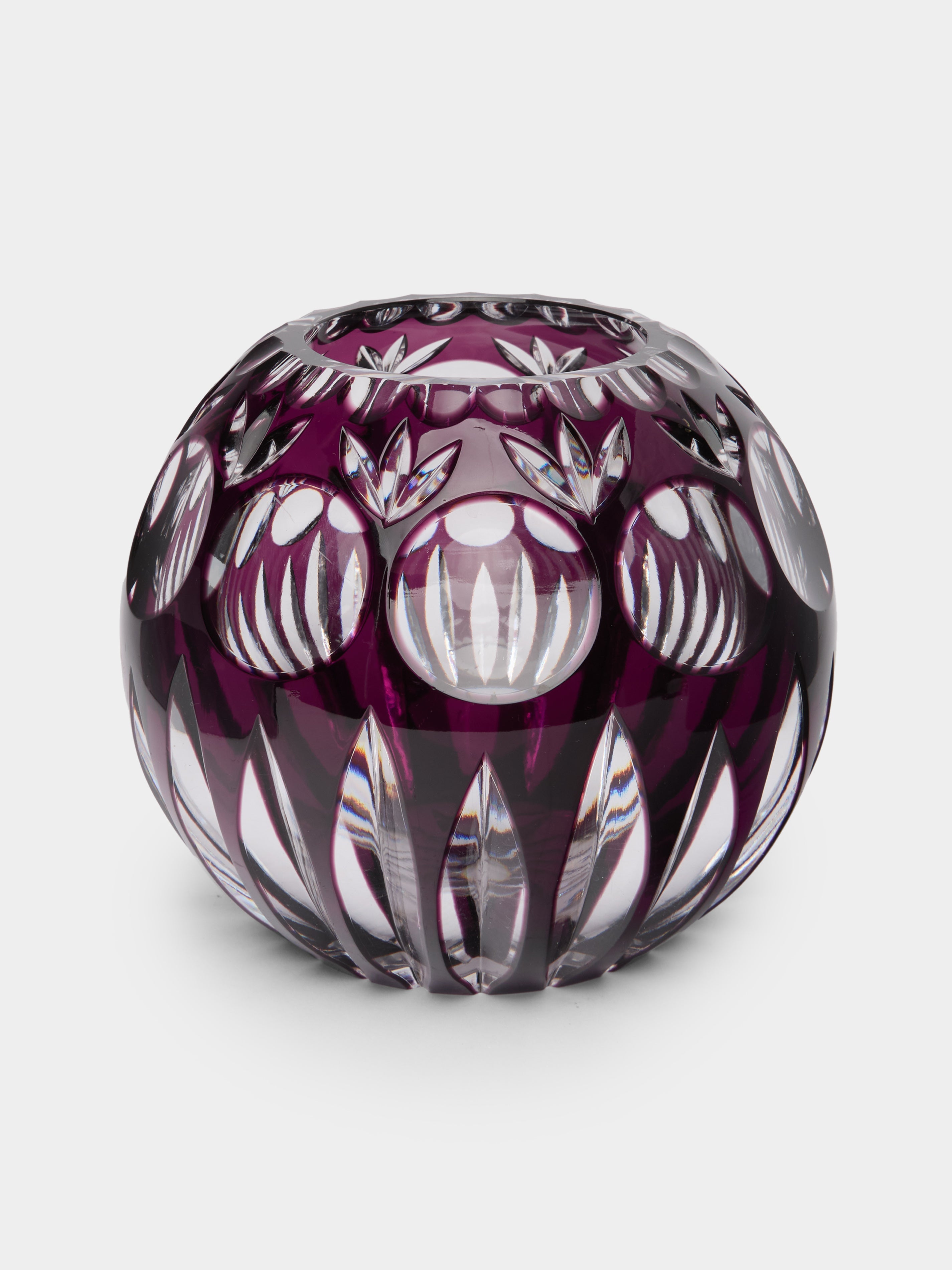 1950s Val Saint Lambert Crystal Vase (7.5in/19cm)