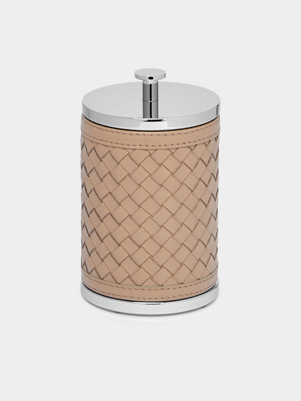Woven Leather Lidded Box