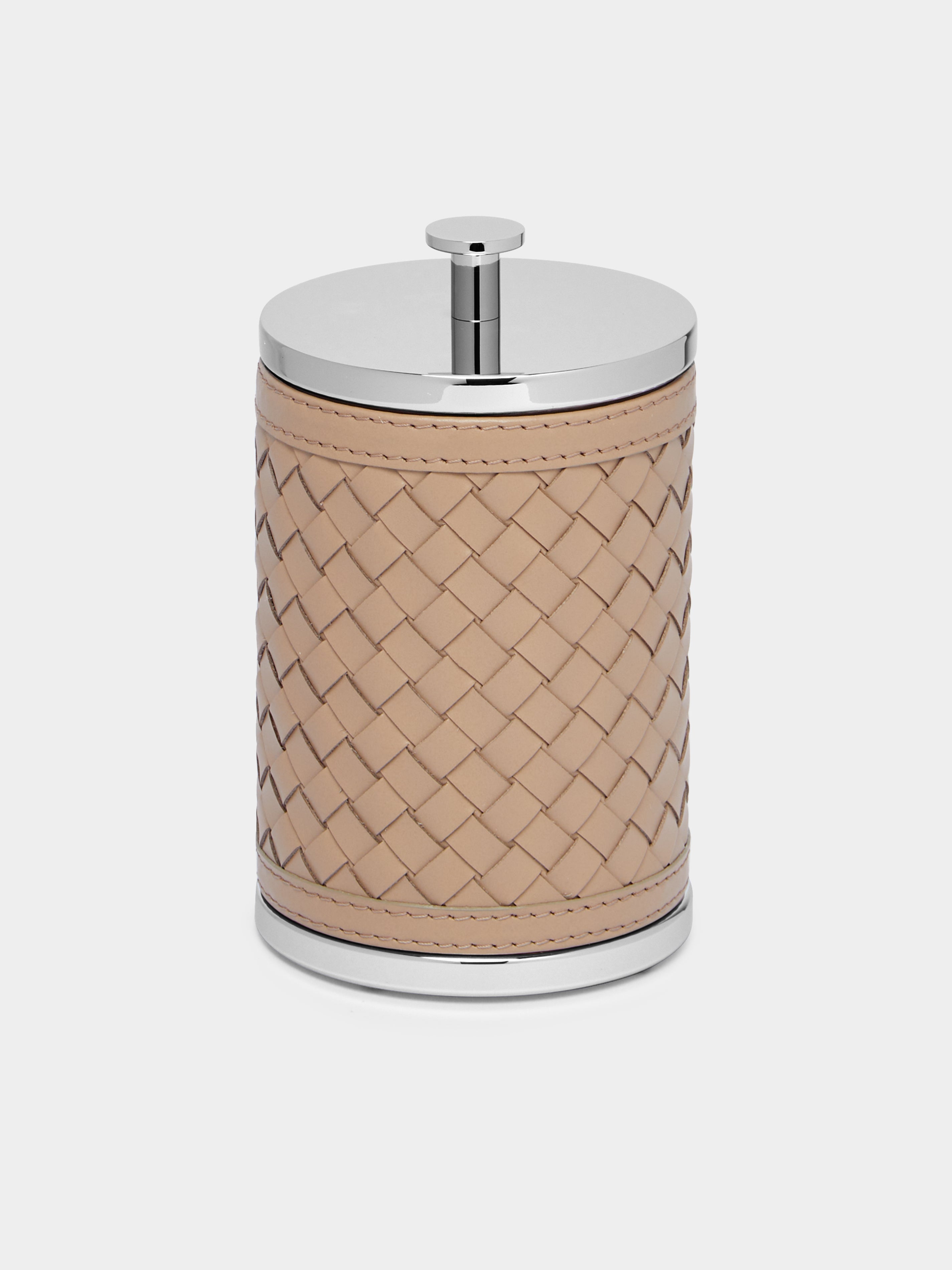 Woven Leather Lidded Box