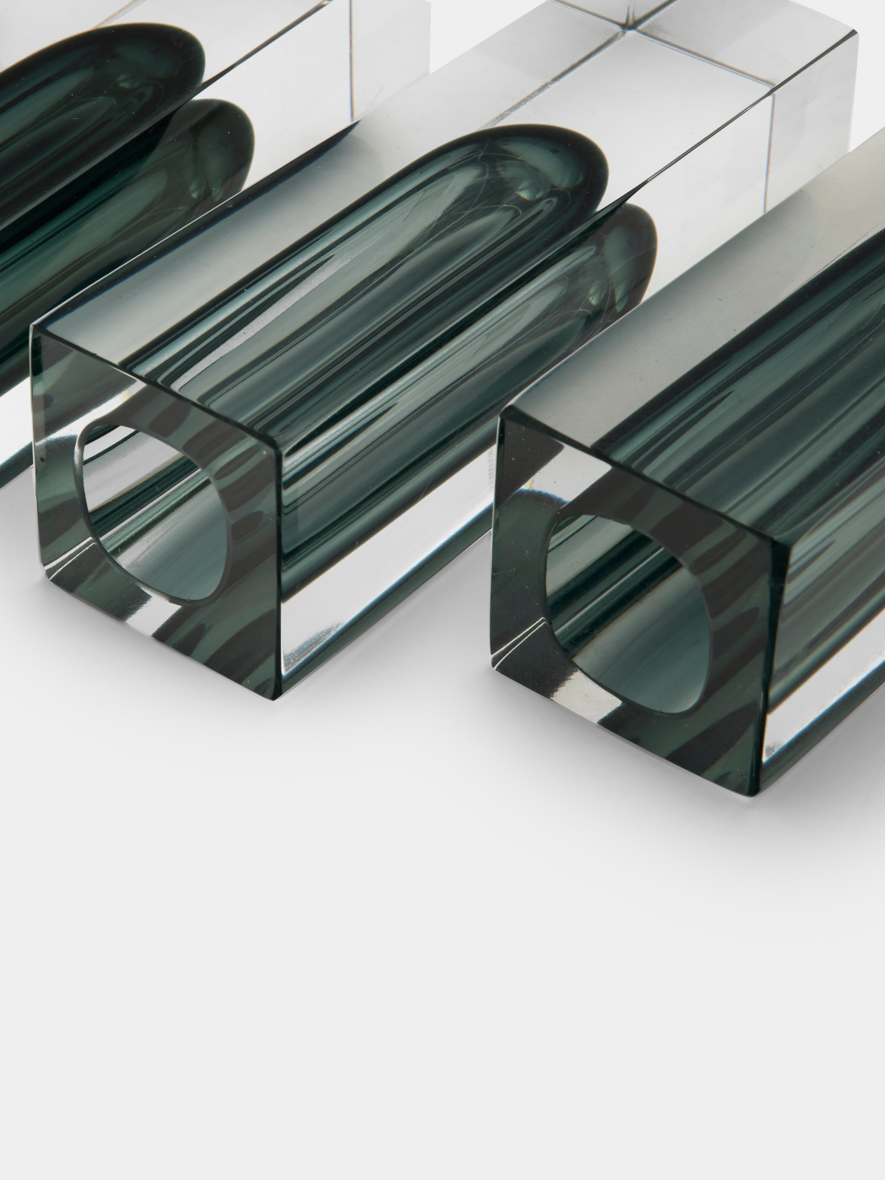 1970s Sommerso Murano Glass Bud Vases – 5.5in/14.5cm (Set of 3)