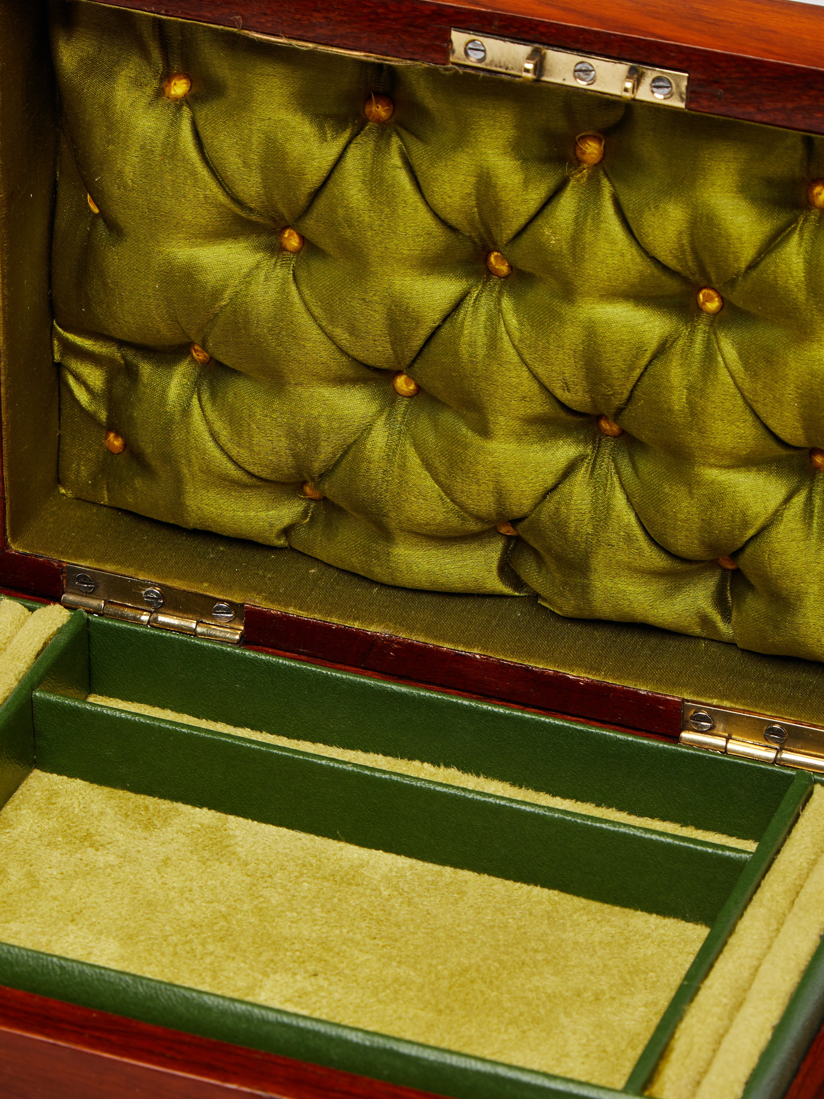 1890 Walnut and Brass Jewelry Box