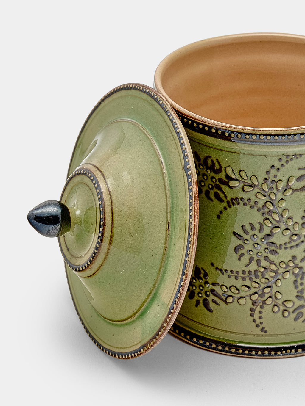 Flowers Hand-Painted Ceramic Small Lidded Jar