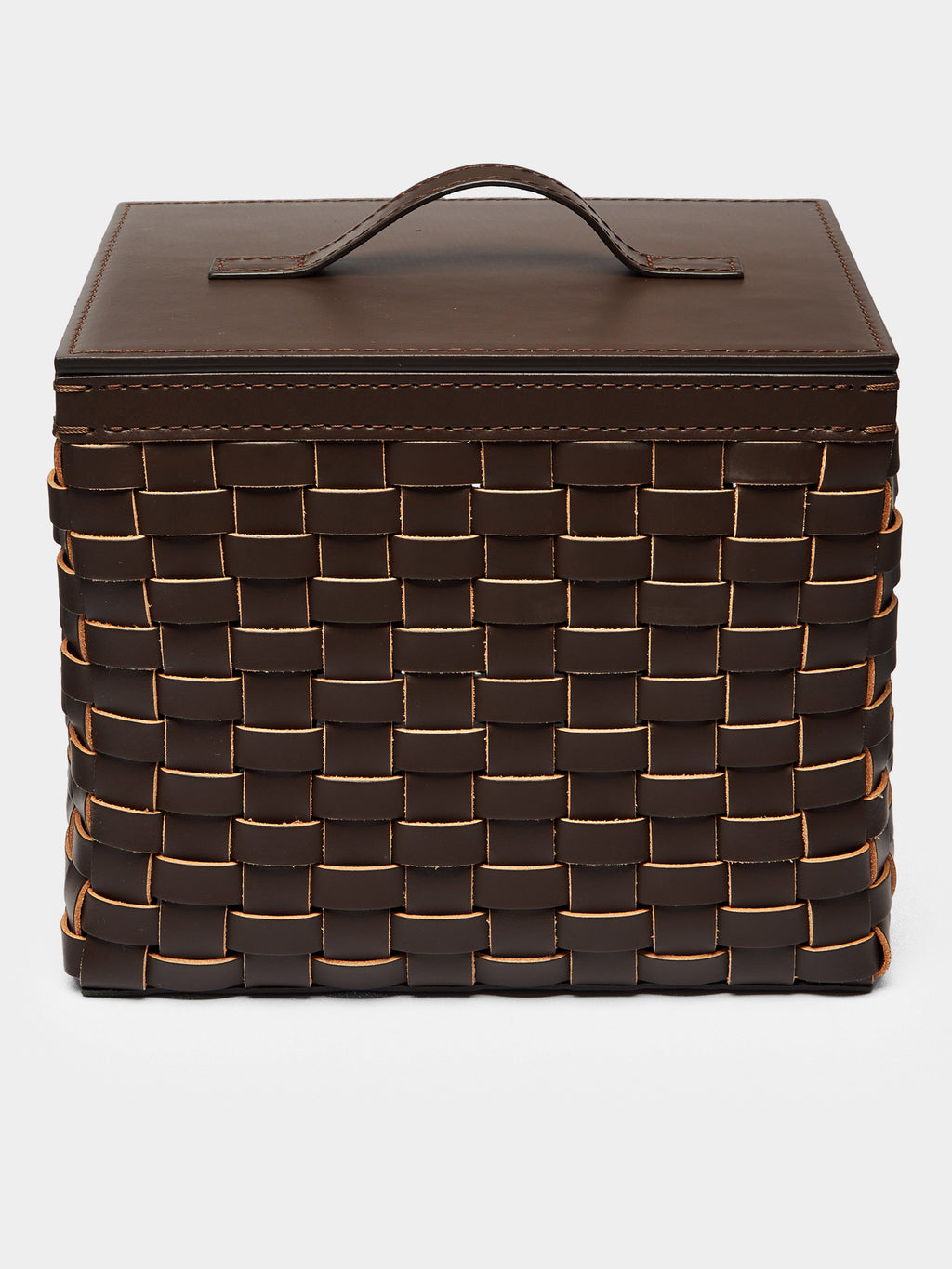 Woven Leather Wastepaper Basket