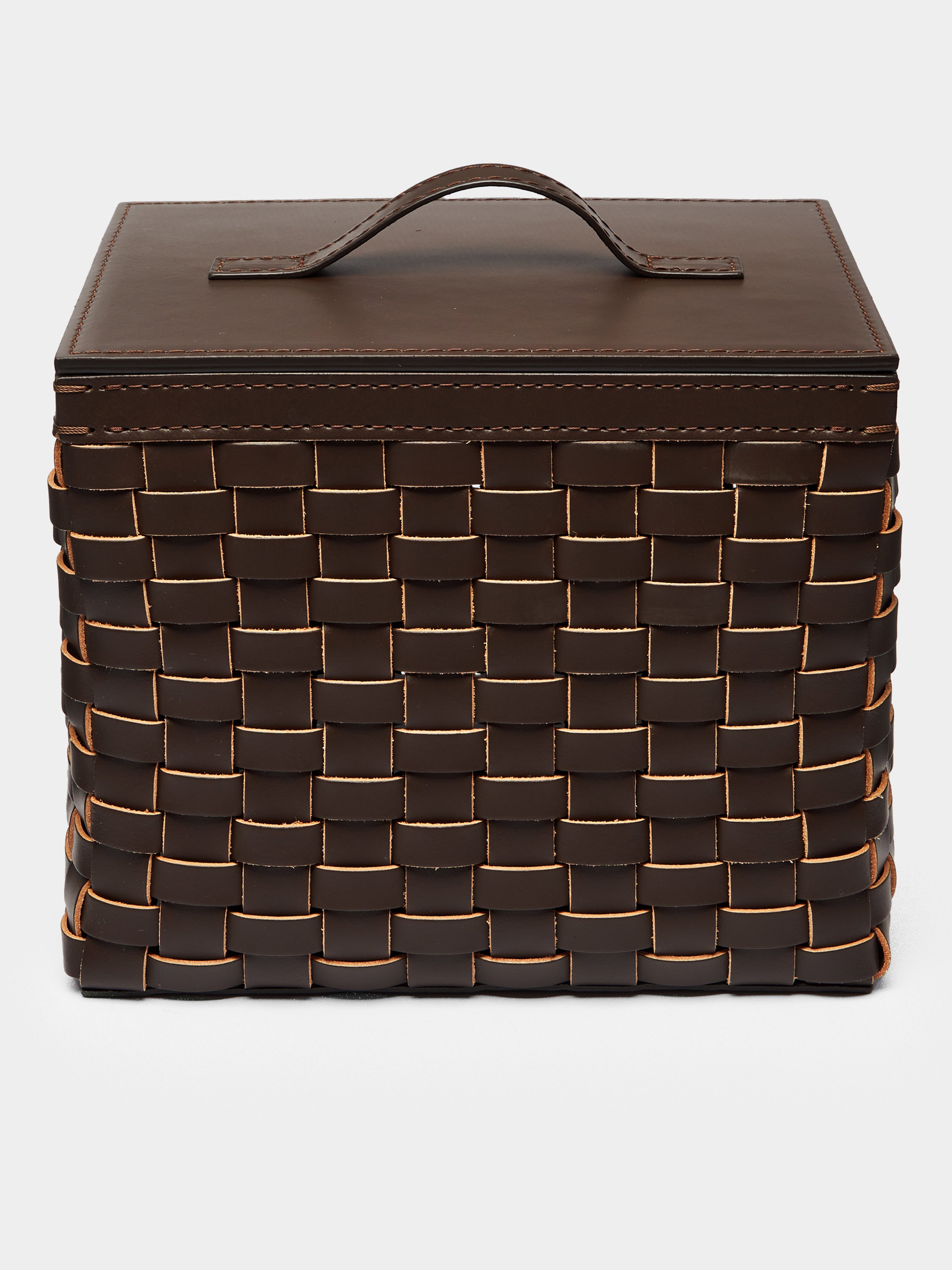 Woven Leather Wastepaper Basket