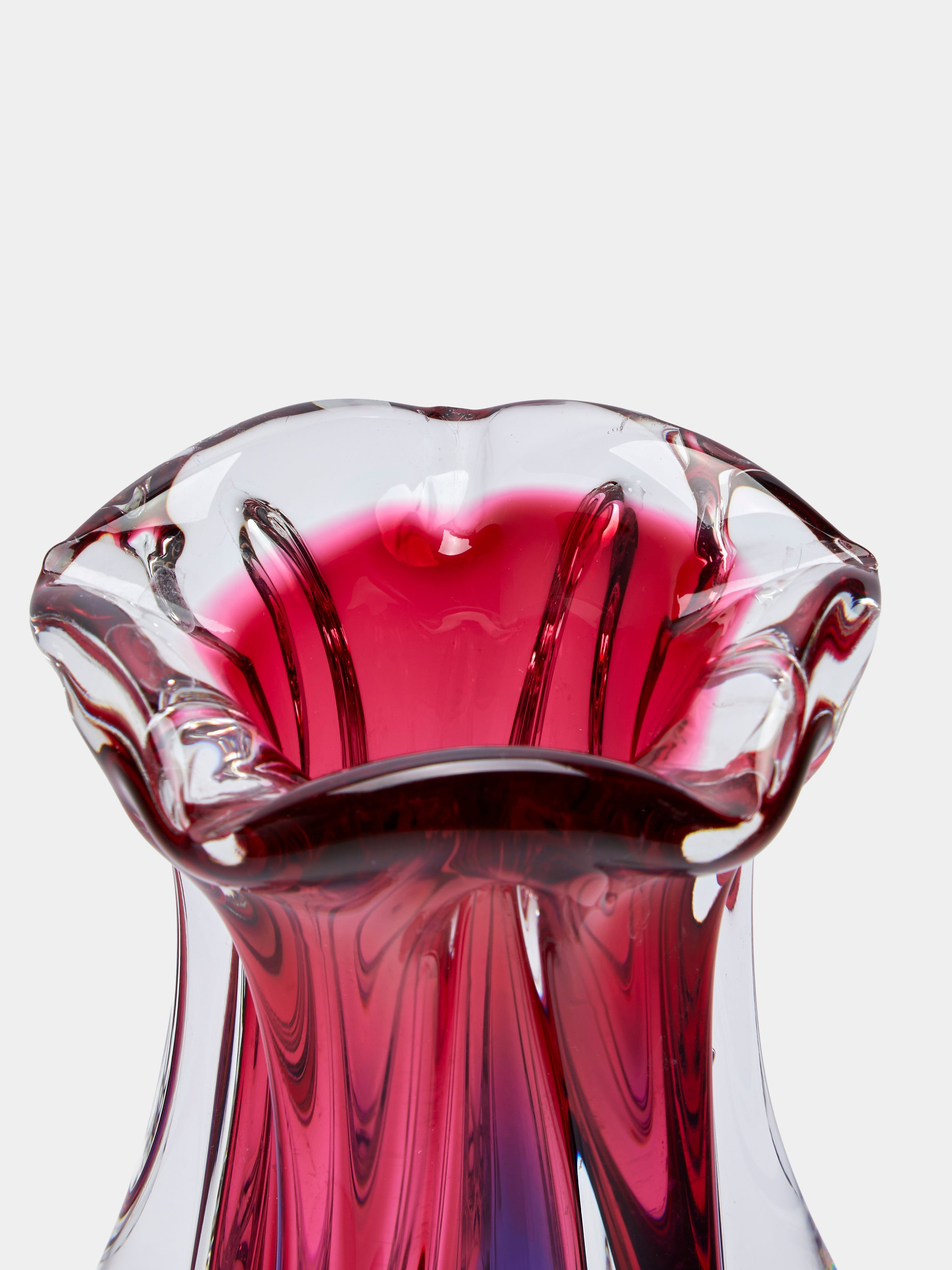 Mid-Century Glass Vase (10in/26cm)