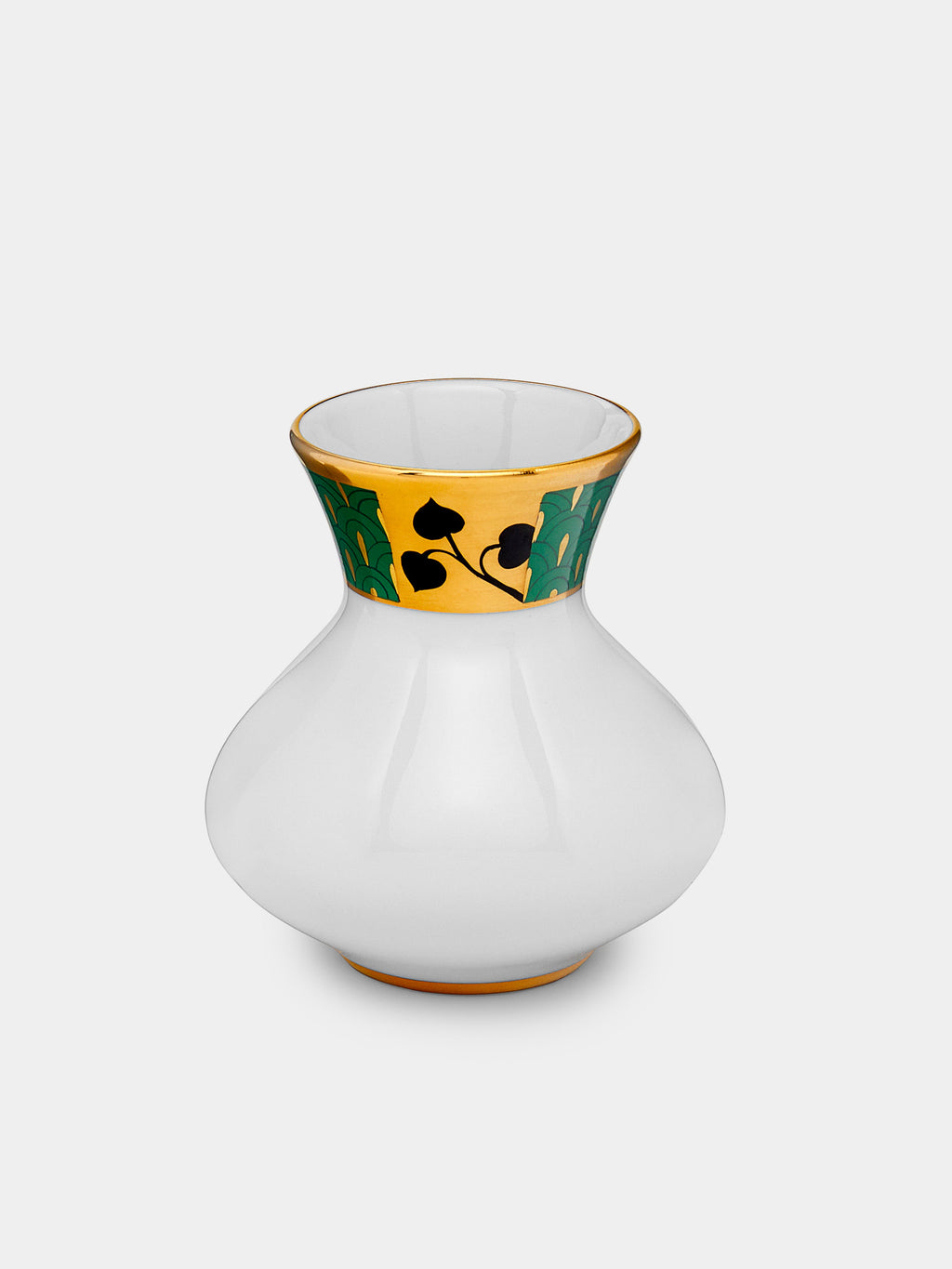 Secession Hand-Painted Porcelain Compact Vase