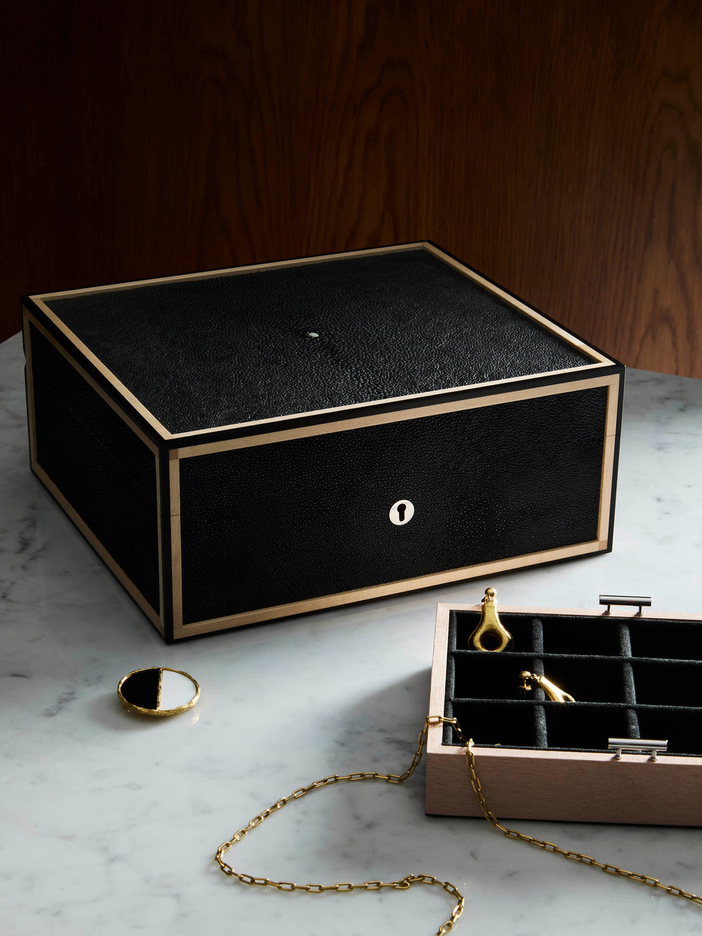 Shagreen Jewelry and Watch Box