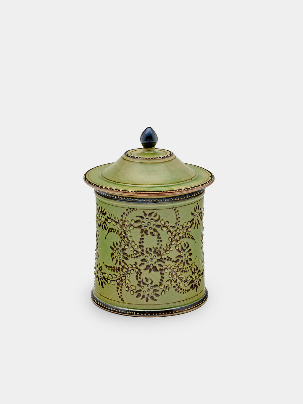Flowers Hand-Painted Ceramic Small Lidded Jar